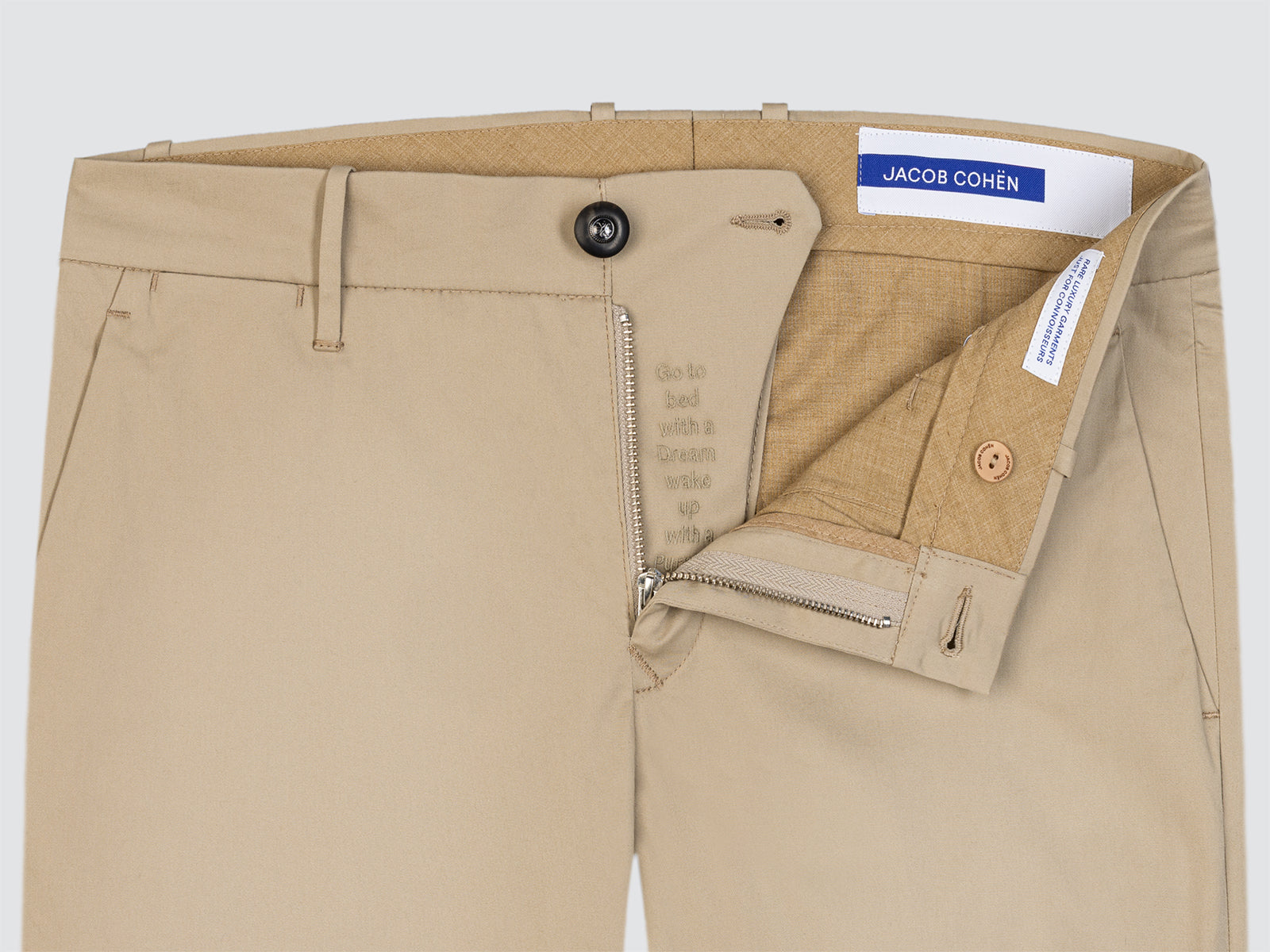 Beige Hose aus Baumwoll-Stretch-Gabardine Ben