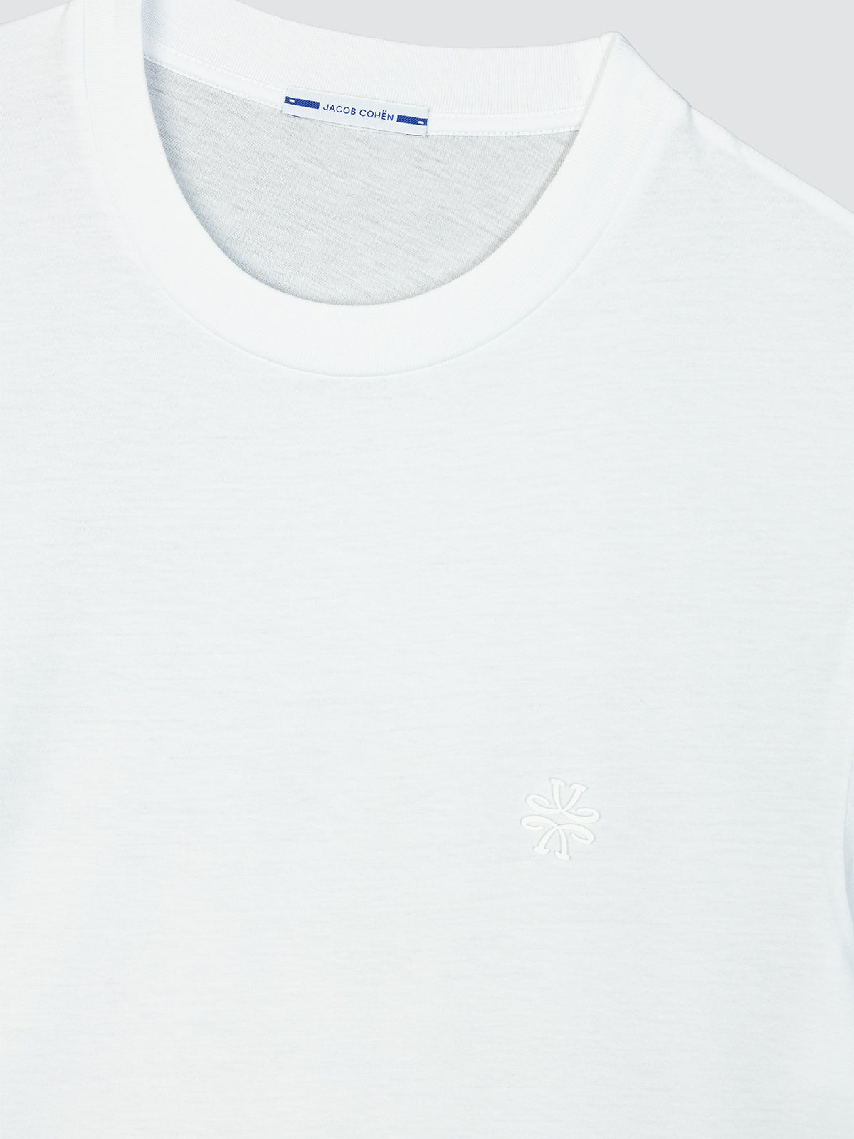 Baumwolljersey-T-Shirt mit Rundhalsausschnitt, weiß