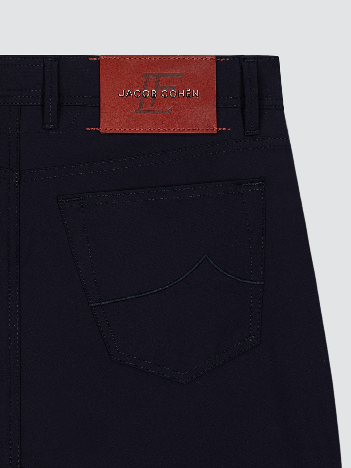 Jacob Cohën Luis Figo capsule traveler pants microfibre navy blue red patch LF
