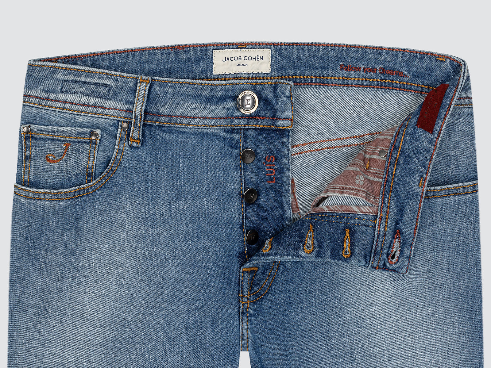 Luis Regular Jeans aus hellblauem Comfort Stretch Denim