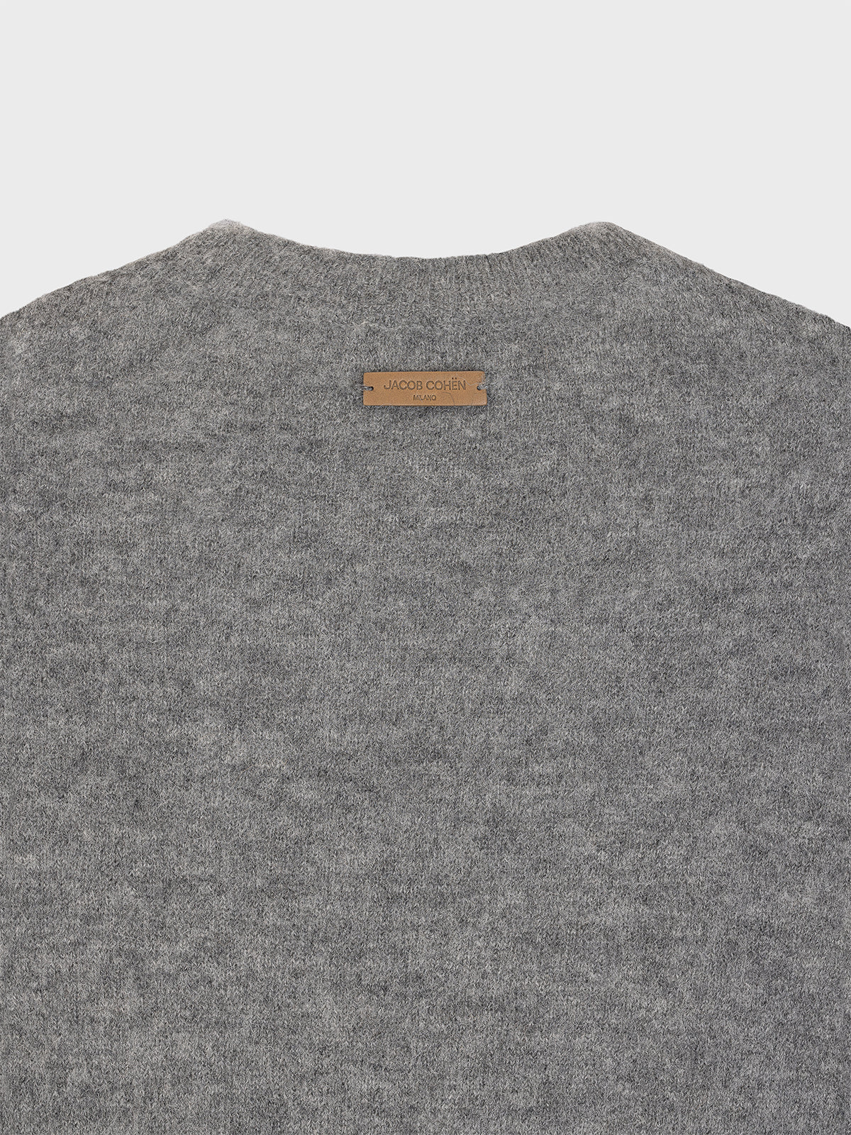 Jersey de mezcla de alpaca cepillada gris jaspeado