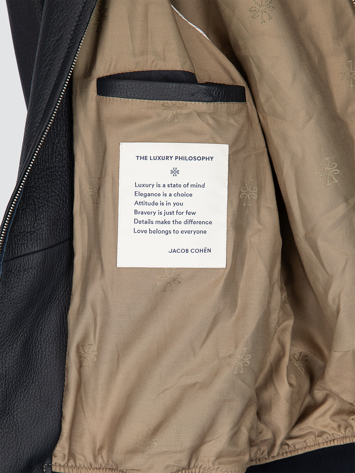 Deer leather Jacket navy blue