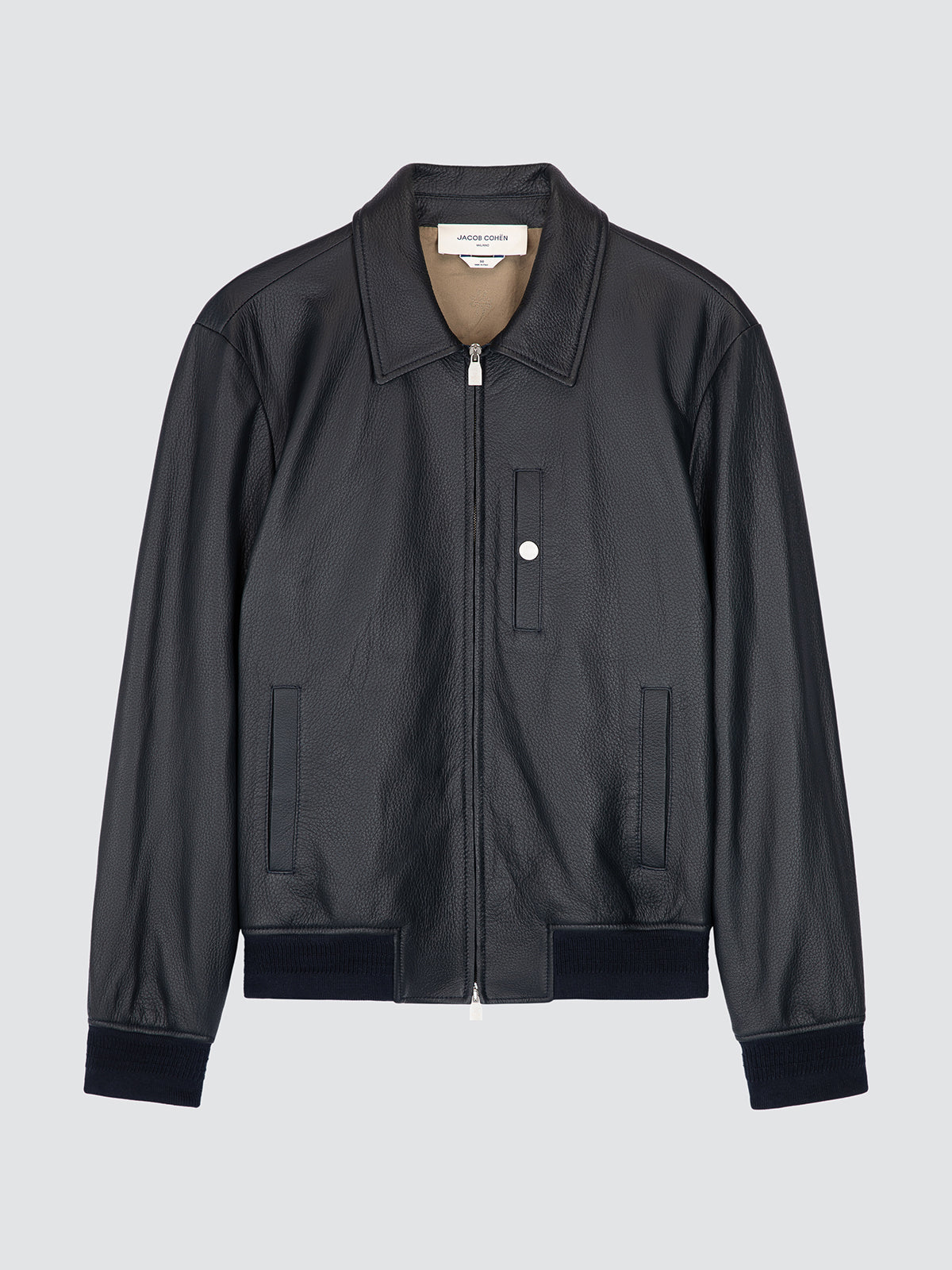 Deer leather Jacket navy blue