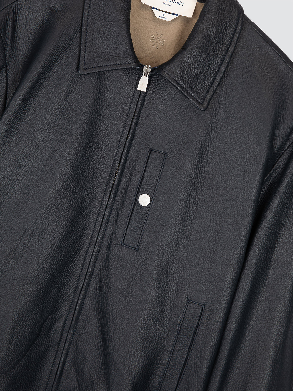 Hirschlederjacke marineblau