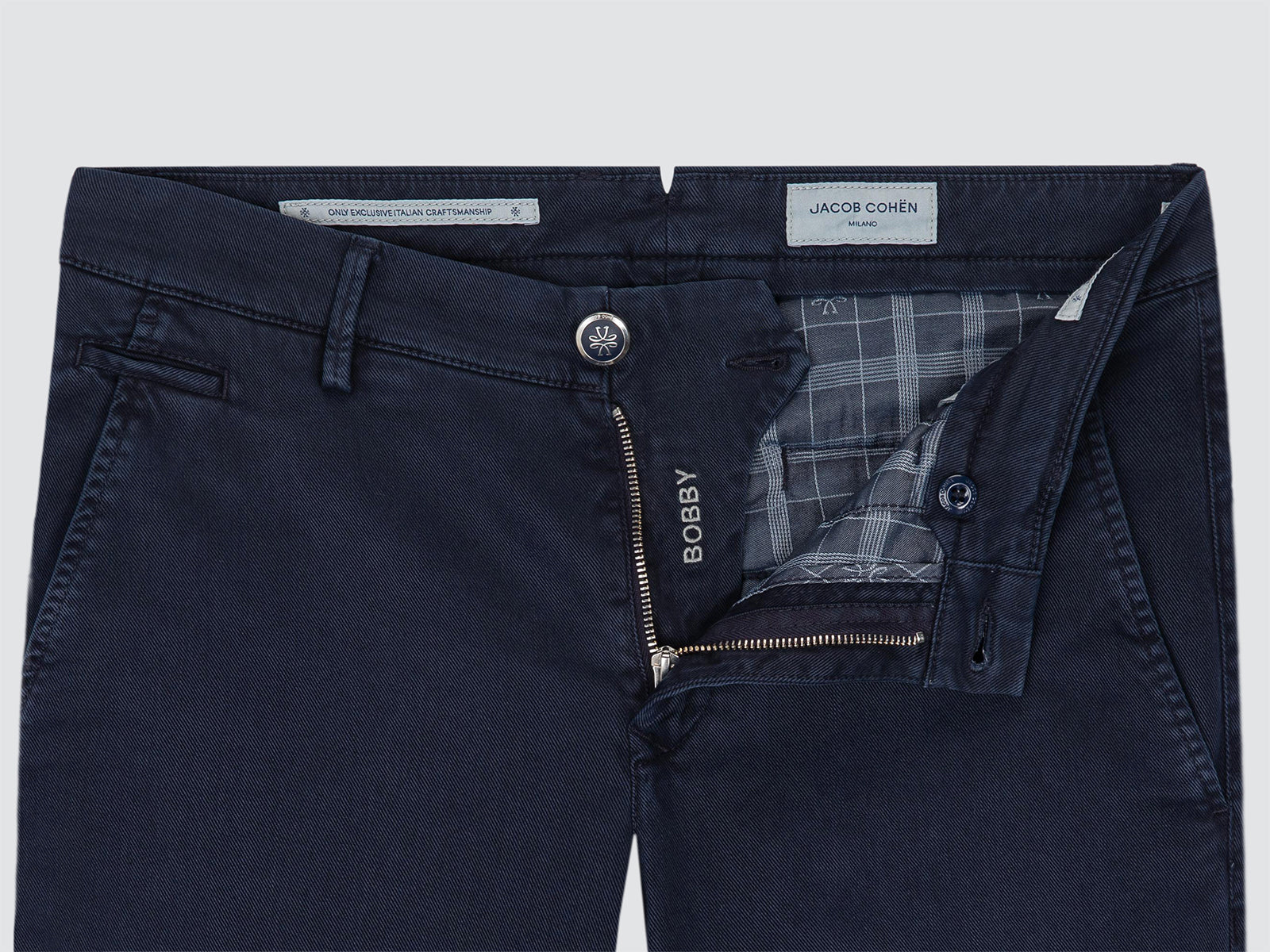 Bobby Marineblau Baumwoll-Lyocell-Stretch-Twill