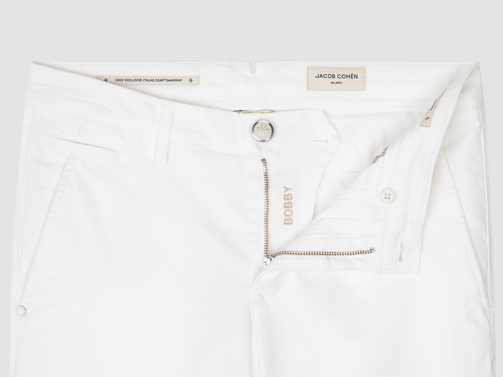Bobby pants in white Stretch Twill Cotton and Lyocell