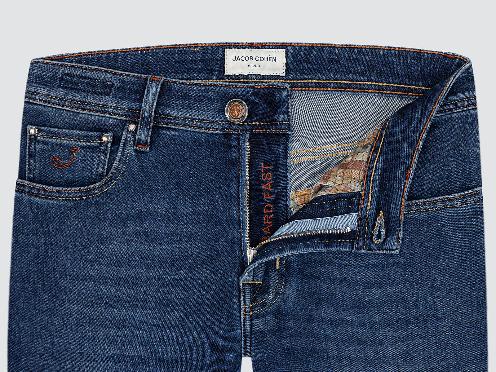 Bard Regular-Slim Jeans in Mid Blue Super Stretch Soft Denim