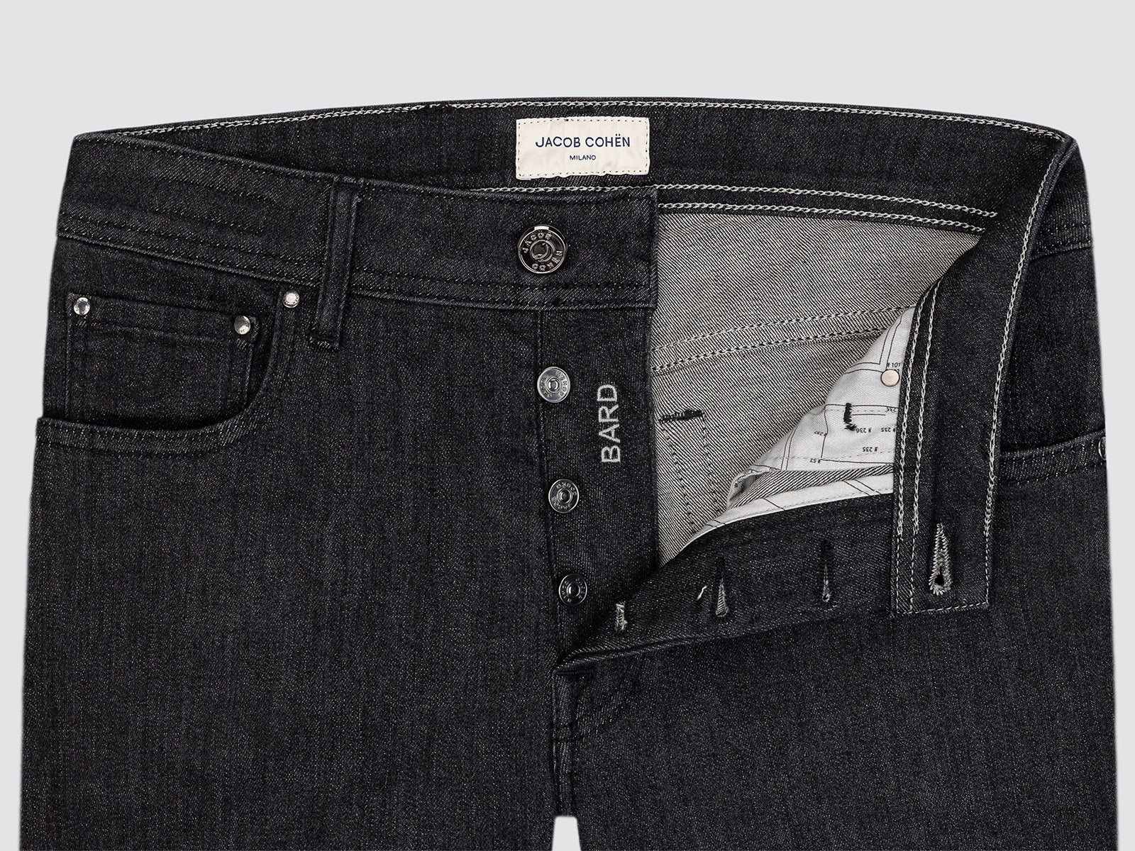 Bard regular slim jeans Donkergrijs superstretch