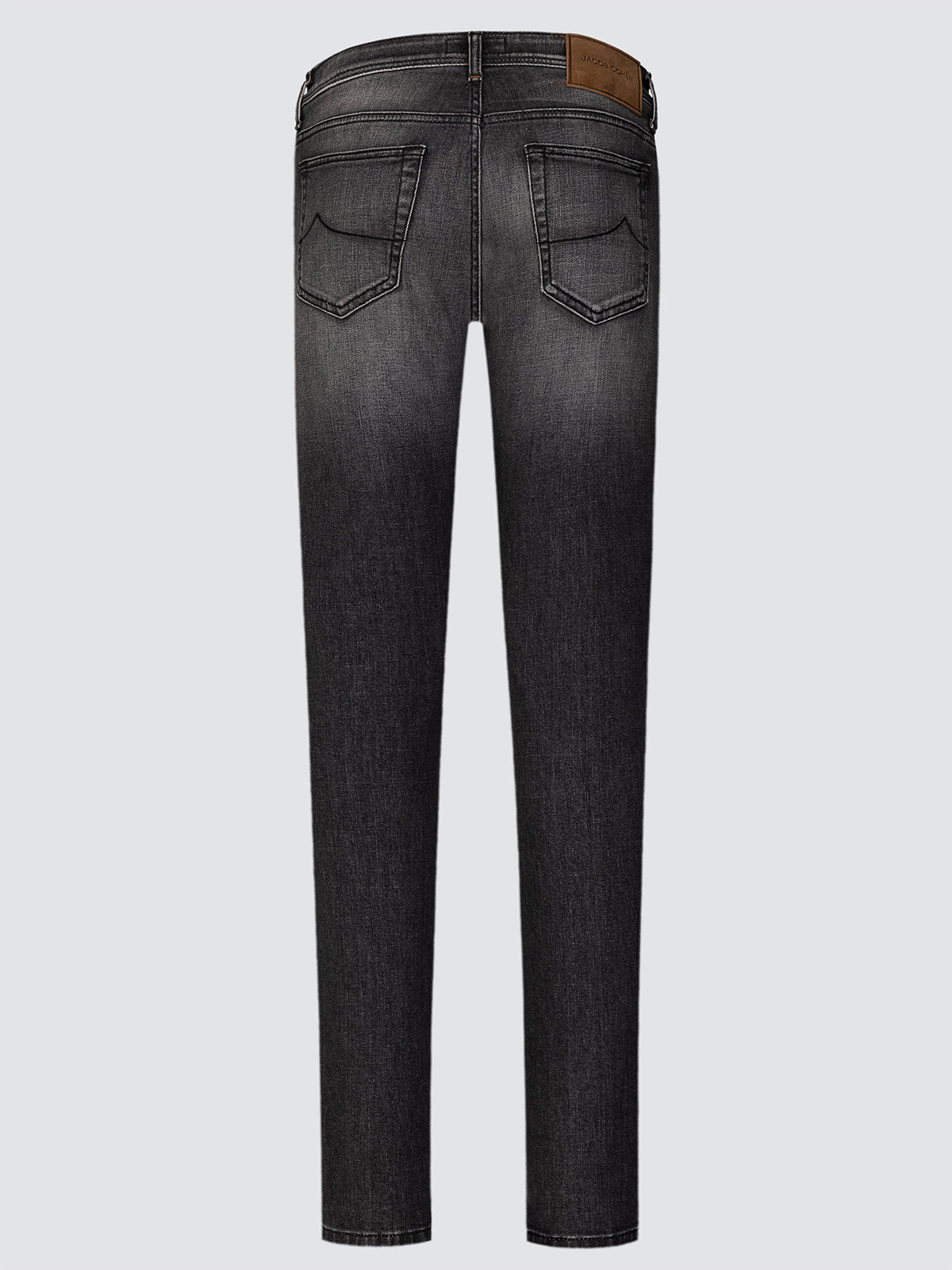 Black jeans on a light gray background