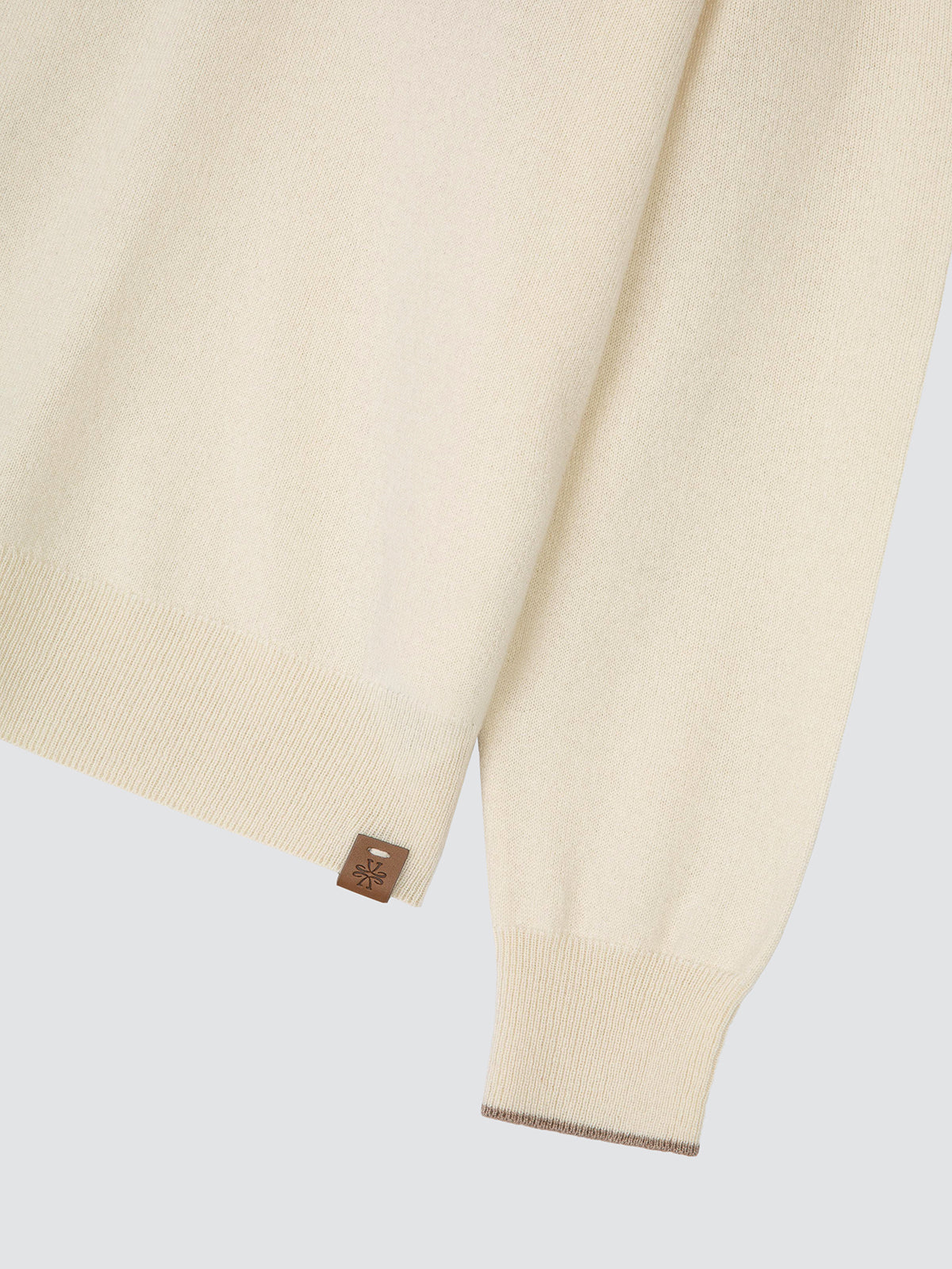 Long-Sleeve Polo in beige Cashmere