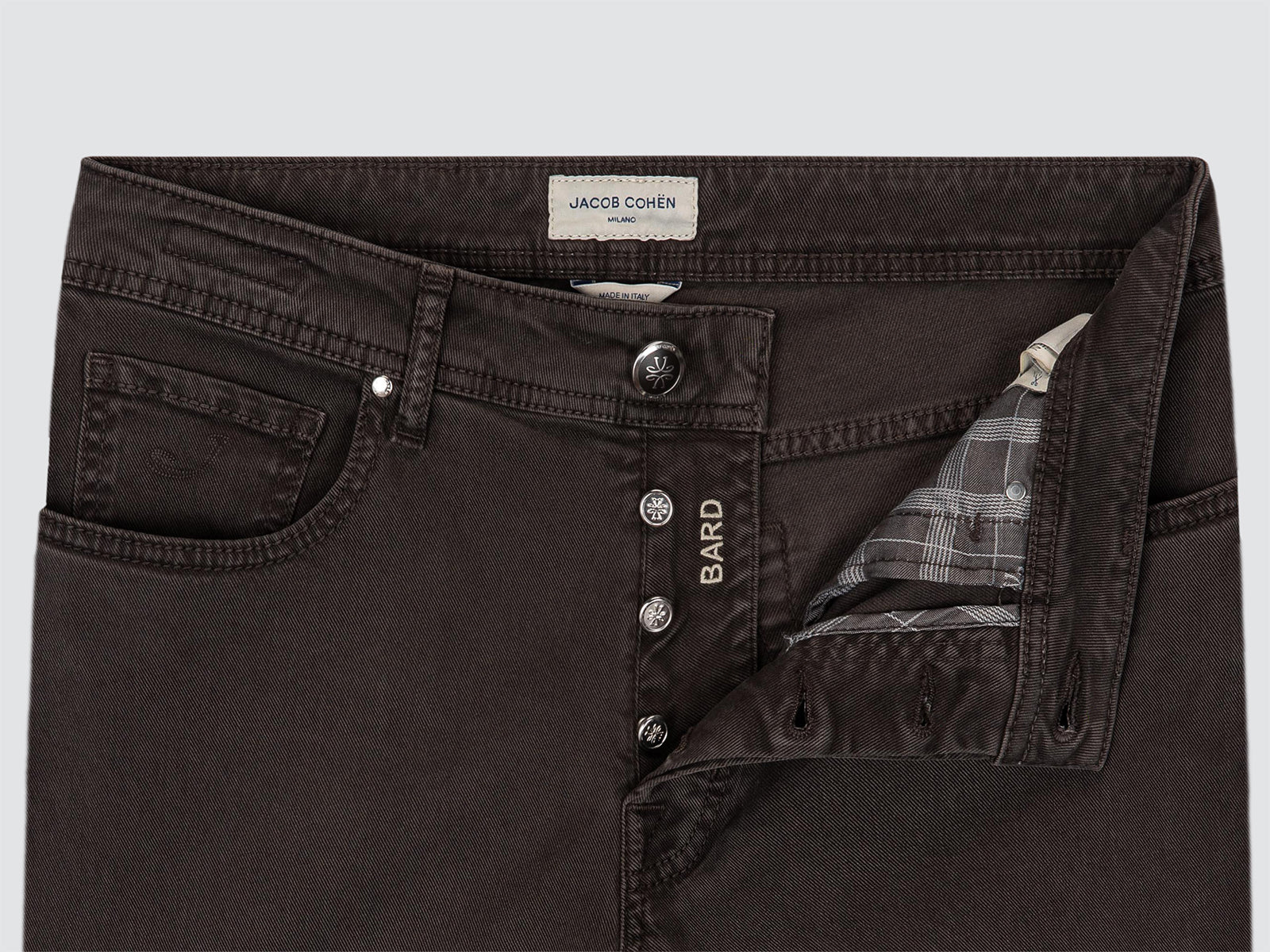 Bard serge stretch marron foncé coton et lyocell