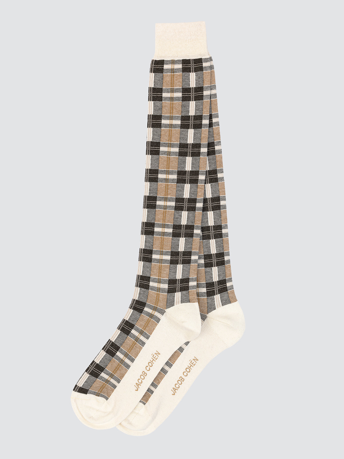 Premium Plaid Socks cotton cashmere beige