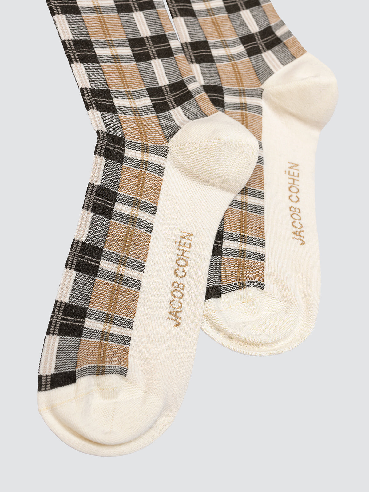 Premium Plaid Socks cotton cashmere beige