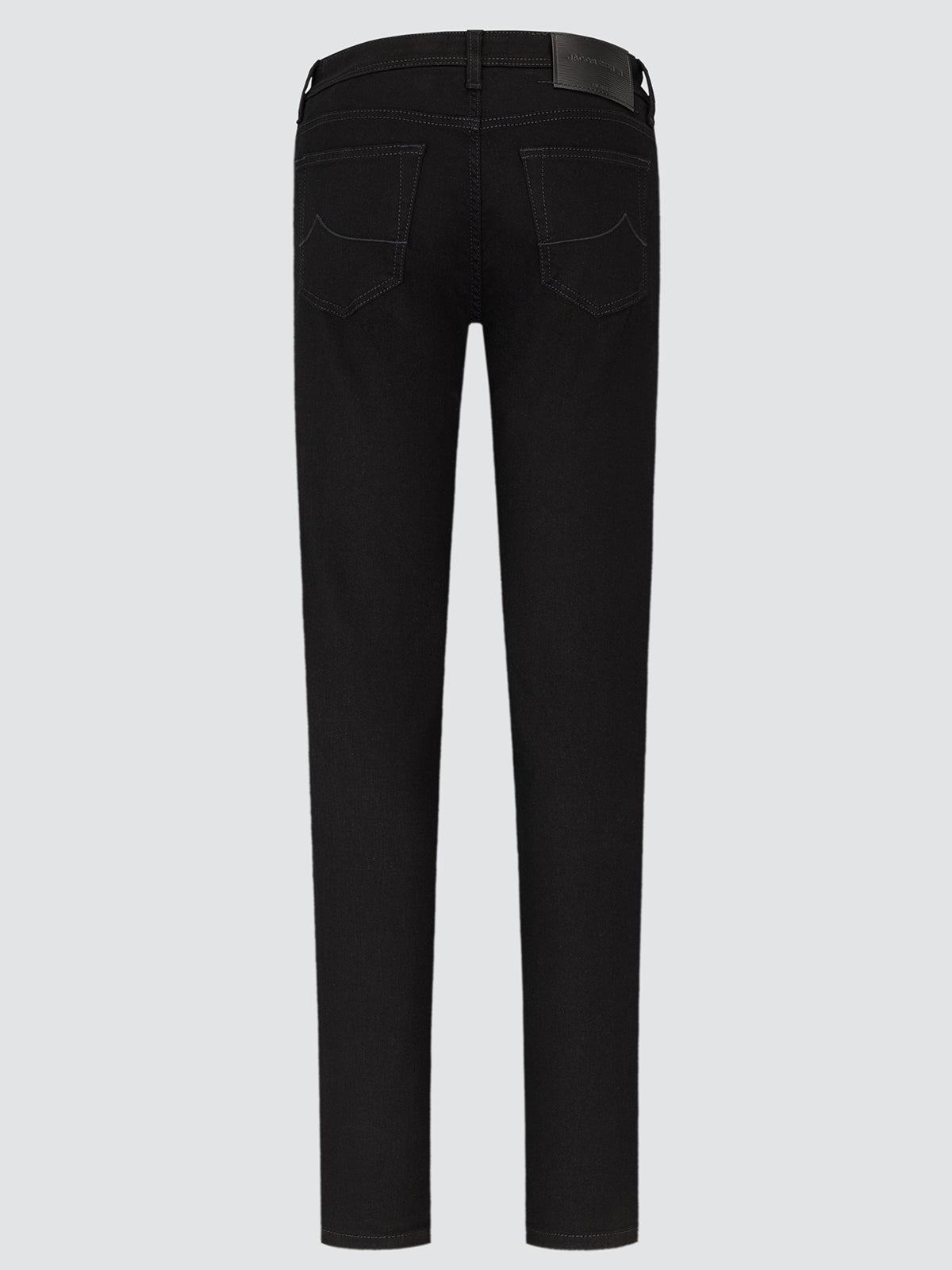 Black jeans on a light gray background