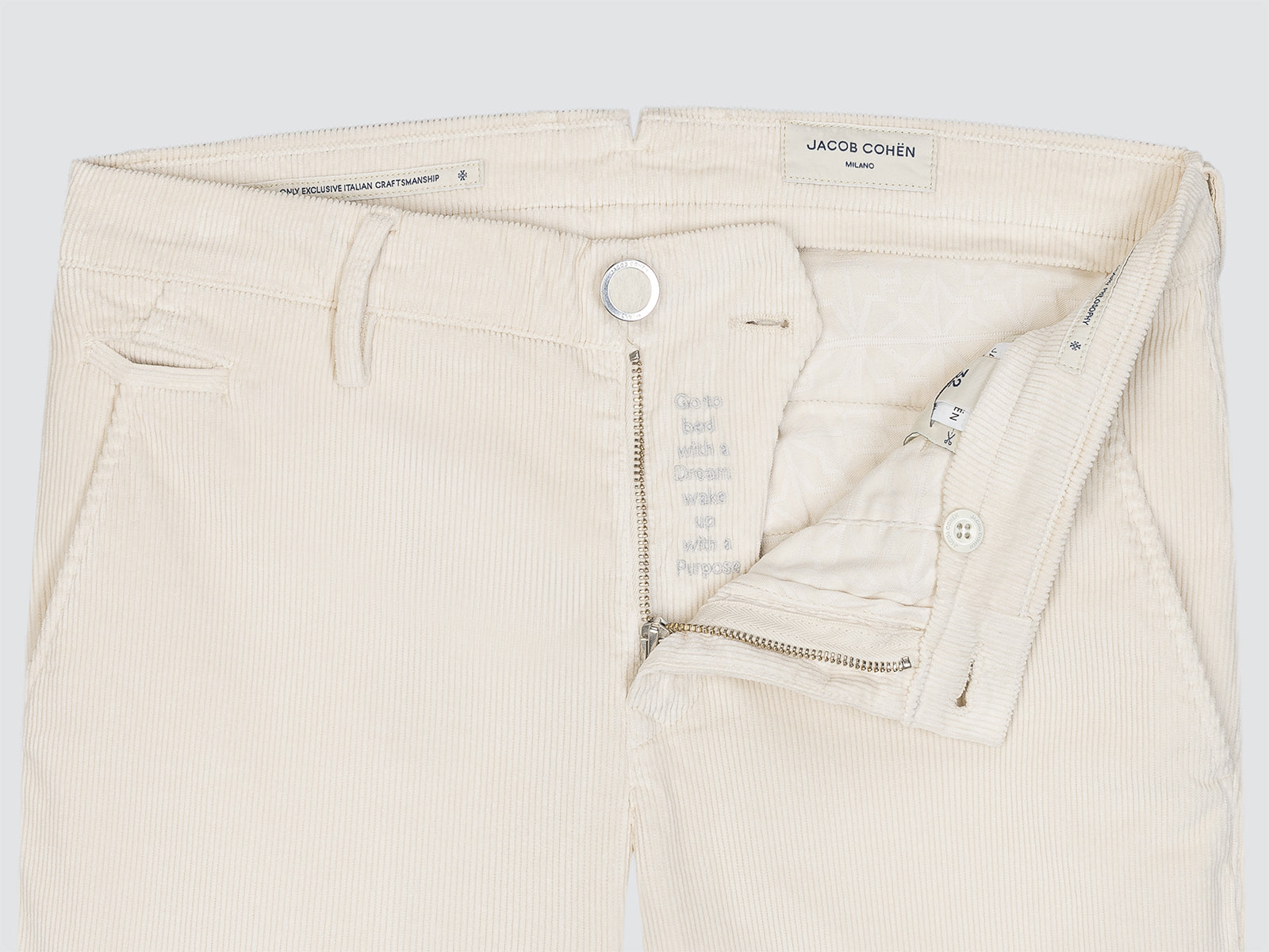 Bobby Slim Chinohose in weißem Stretchcord