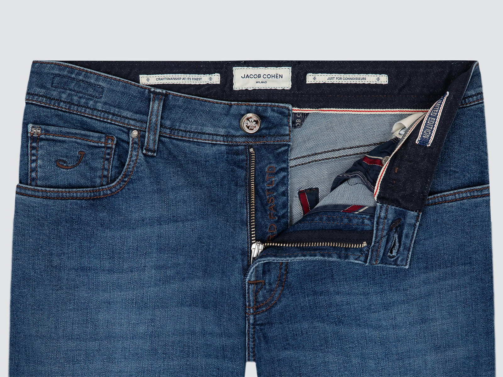 Bard LTD jeans in mediumblauwe stretch selvedge denim