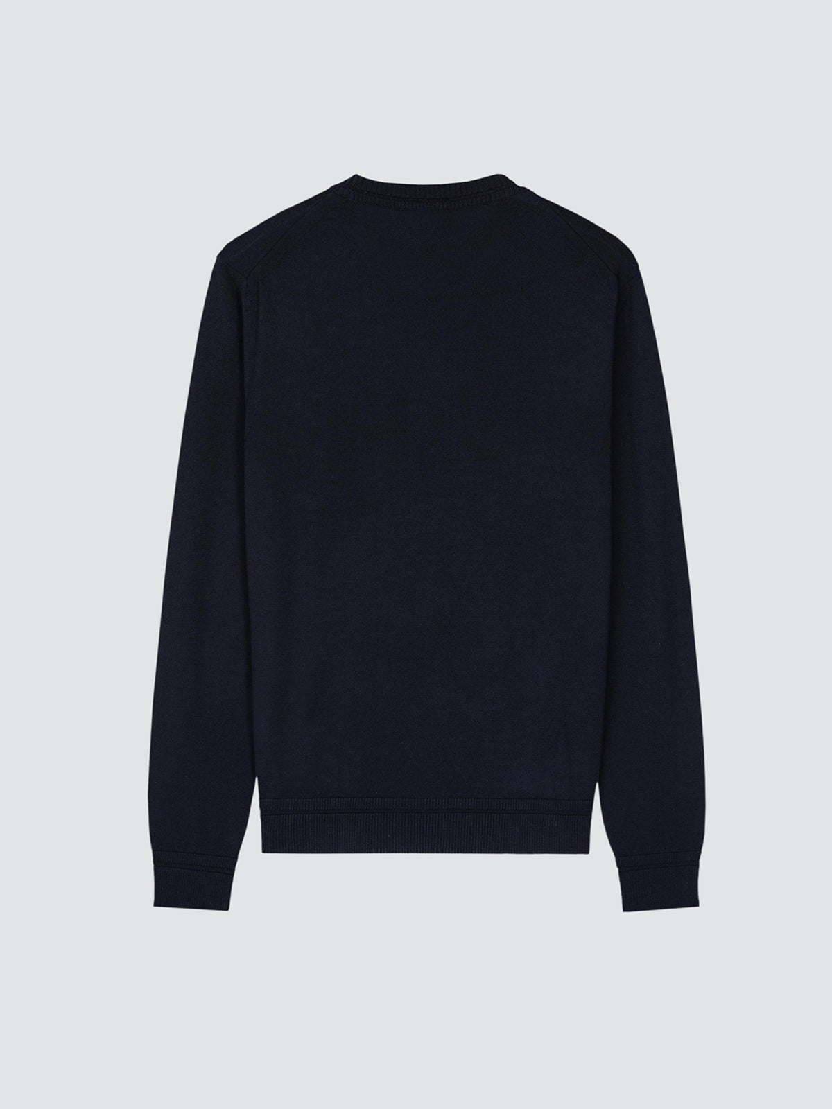 PULLOVER AUS WOLLE UND SEIDE MIT RUNDHALSAUSSCHNITT MARINEBLAU
