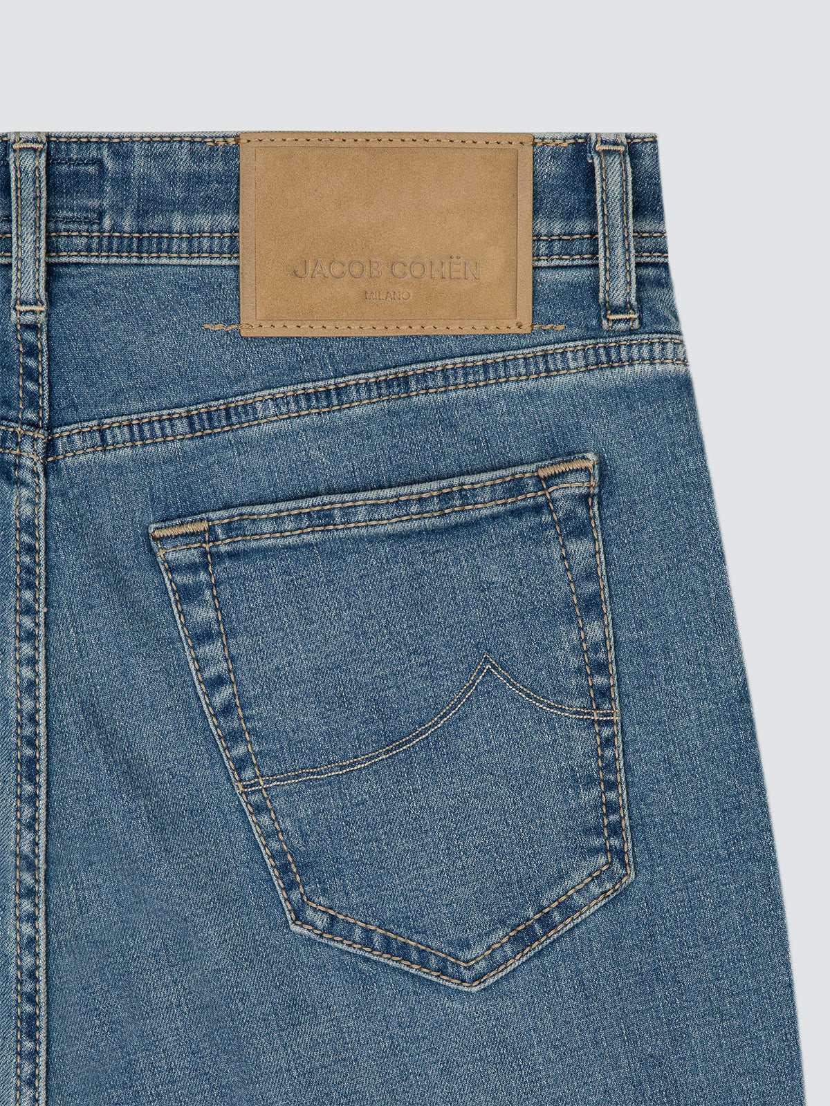 Jacob Cohën jeans 5 pockets light blue washed beige nub patch bard