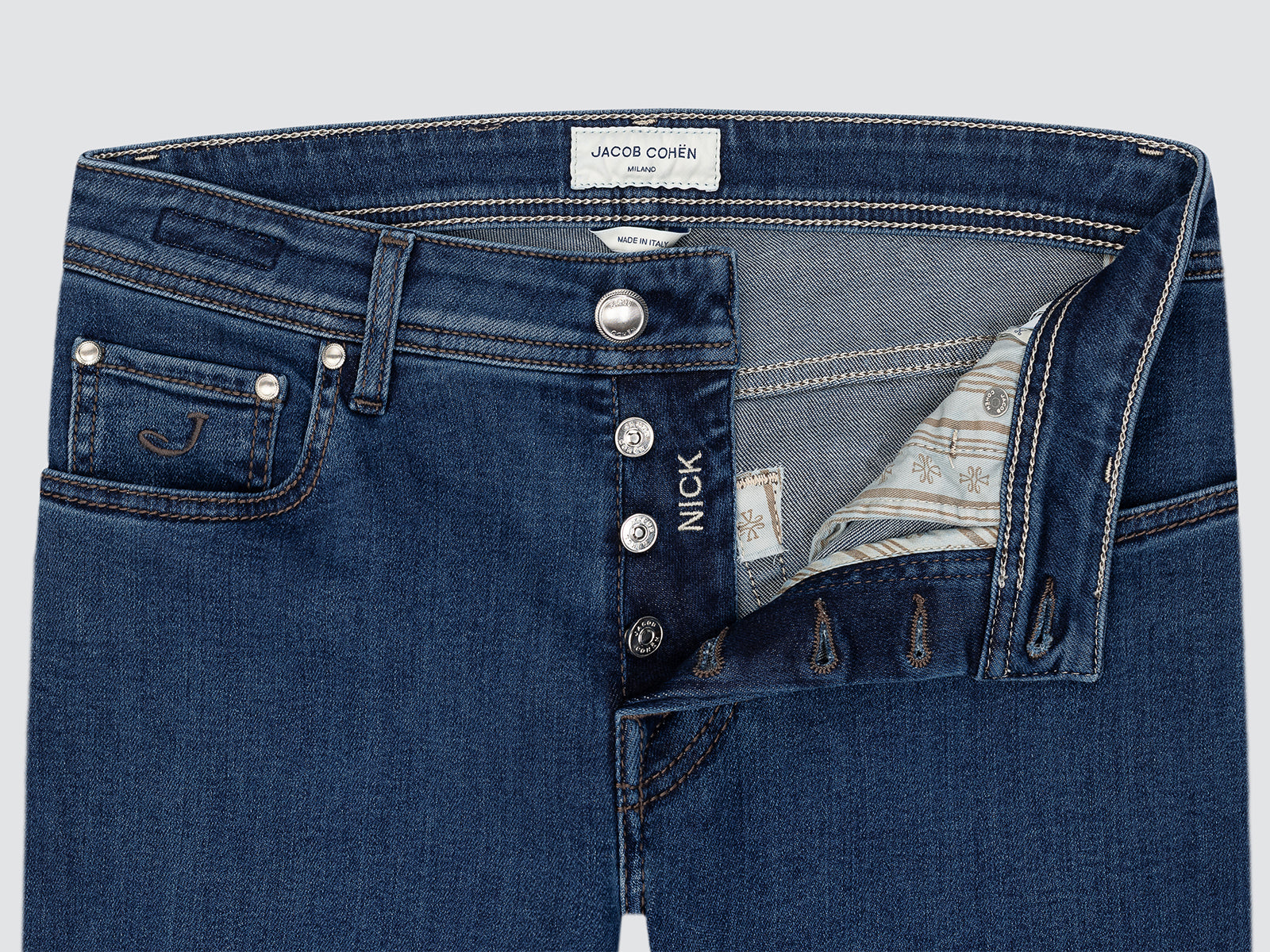 Nick Jeans Mid Blue Super Stretch Soft Denim