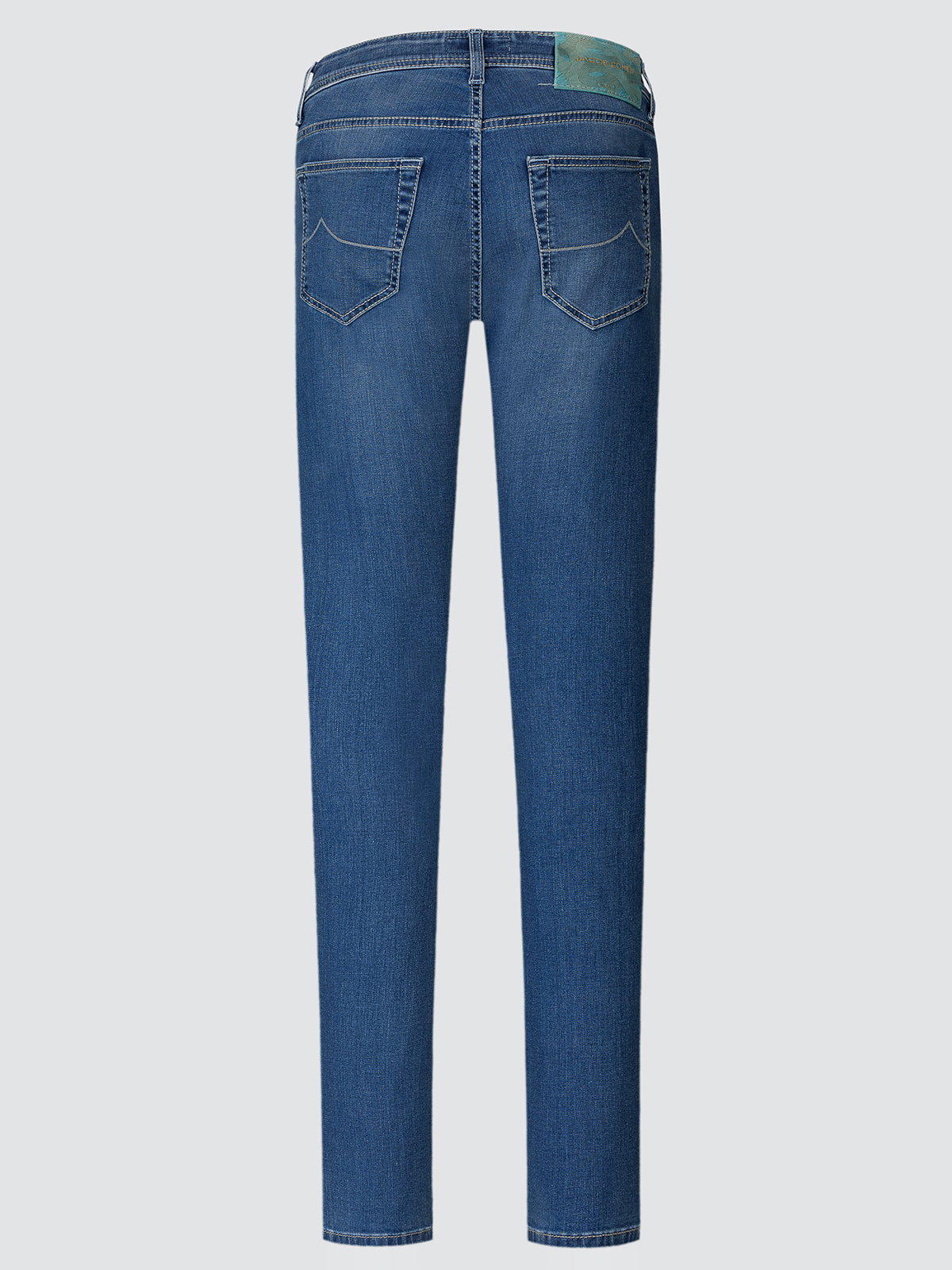 Nick-Slim Jeans aus mittelblauem Stretch-Denim