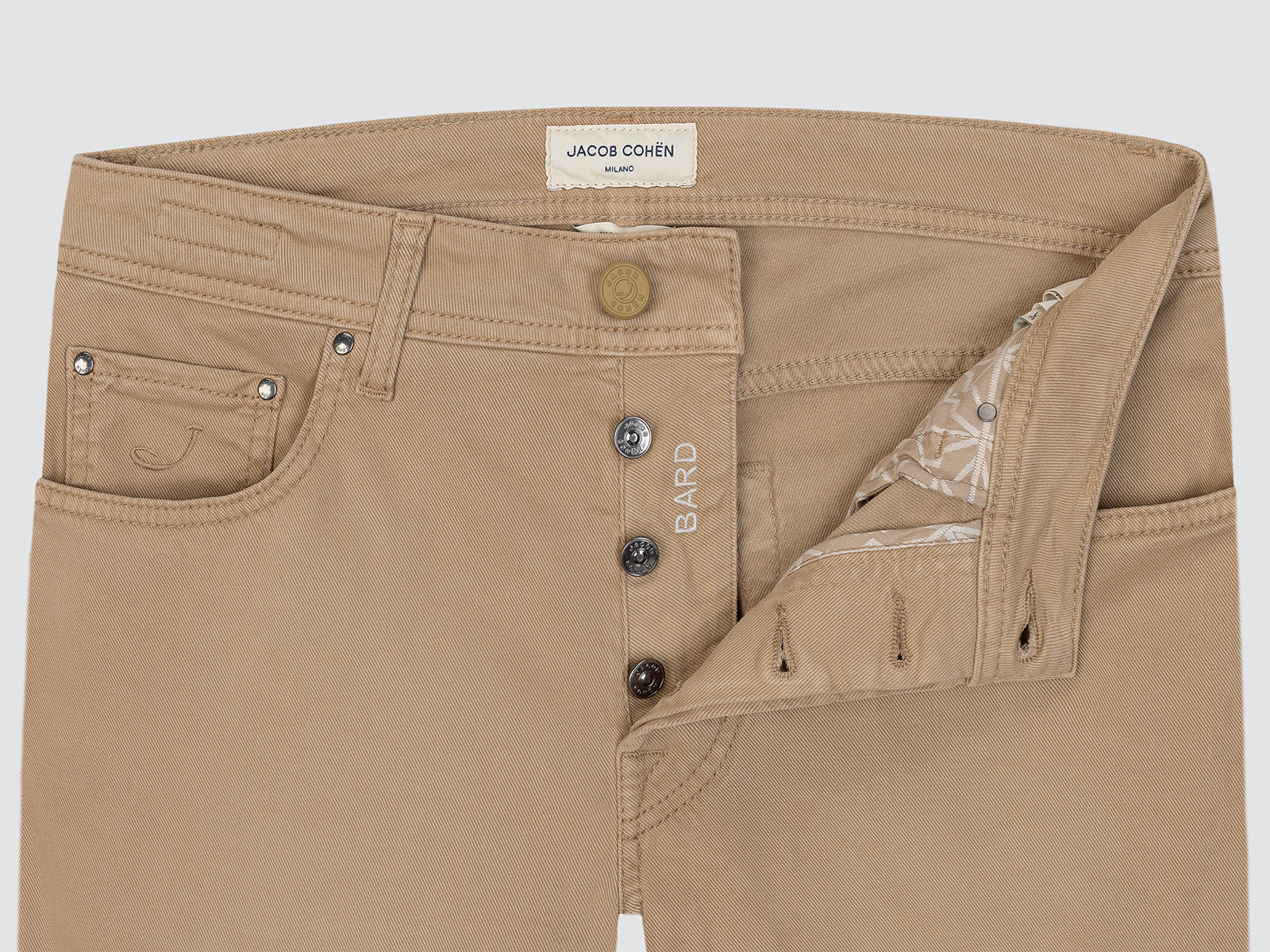 Bard 5 Pocket Pants Sand-beige Cotton Lyocell Stretch Twill
