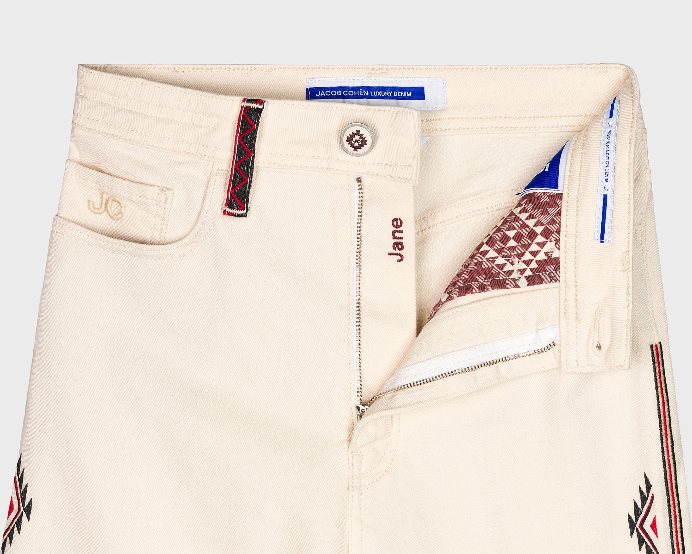 JANE ECRU STRETCH BULL JEANS
