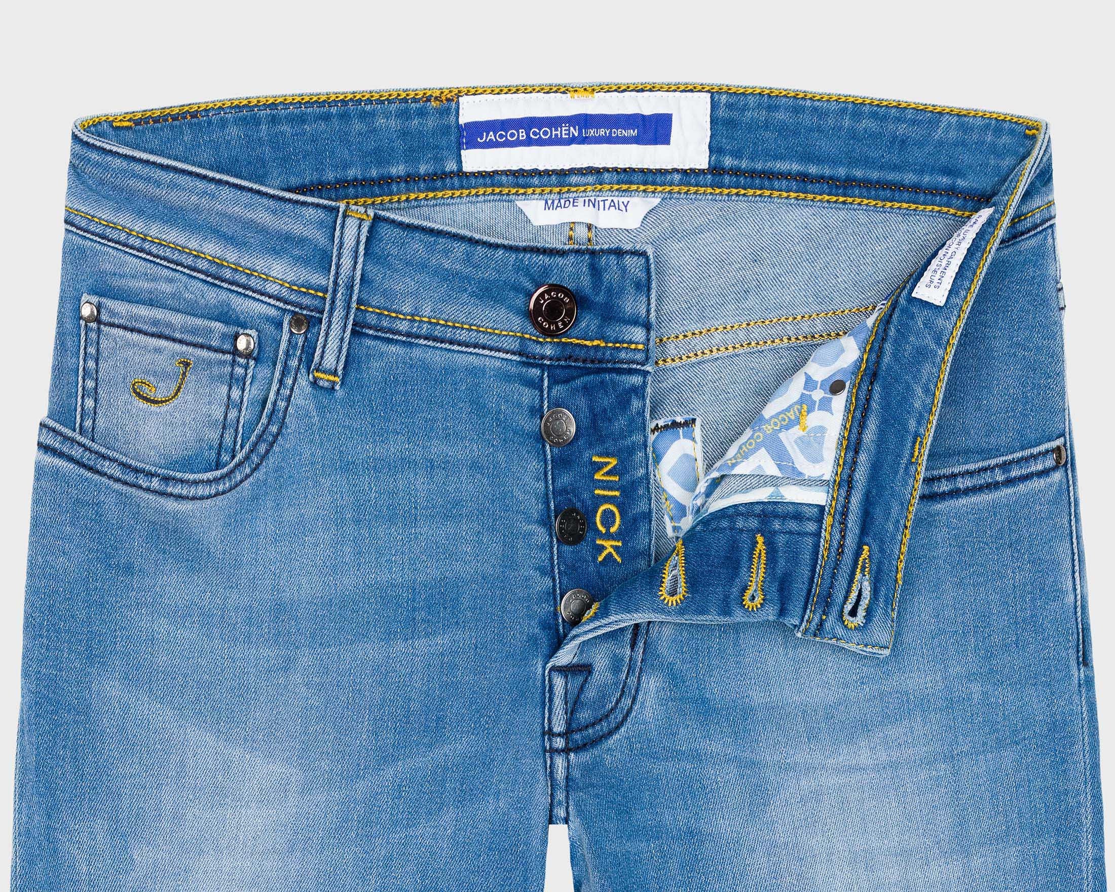 Jeans Jacob Cohen light blue yellow patch