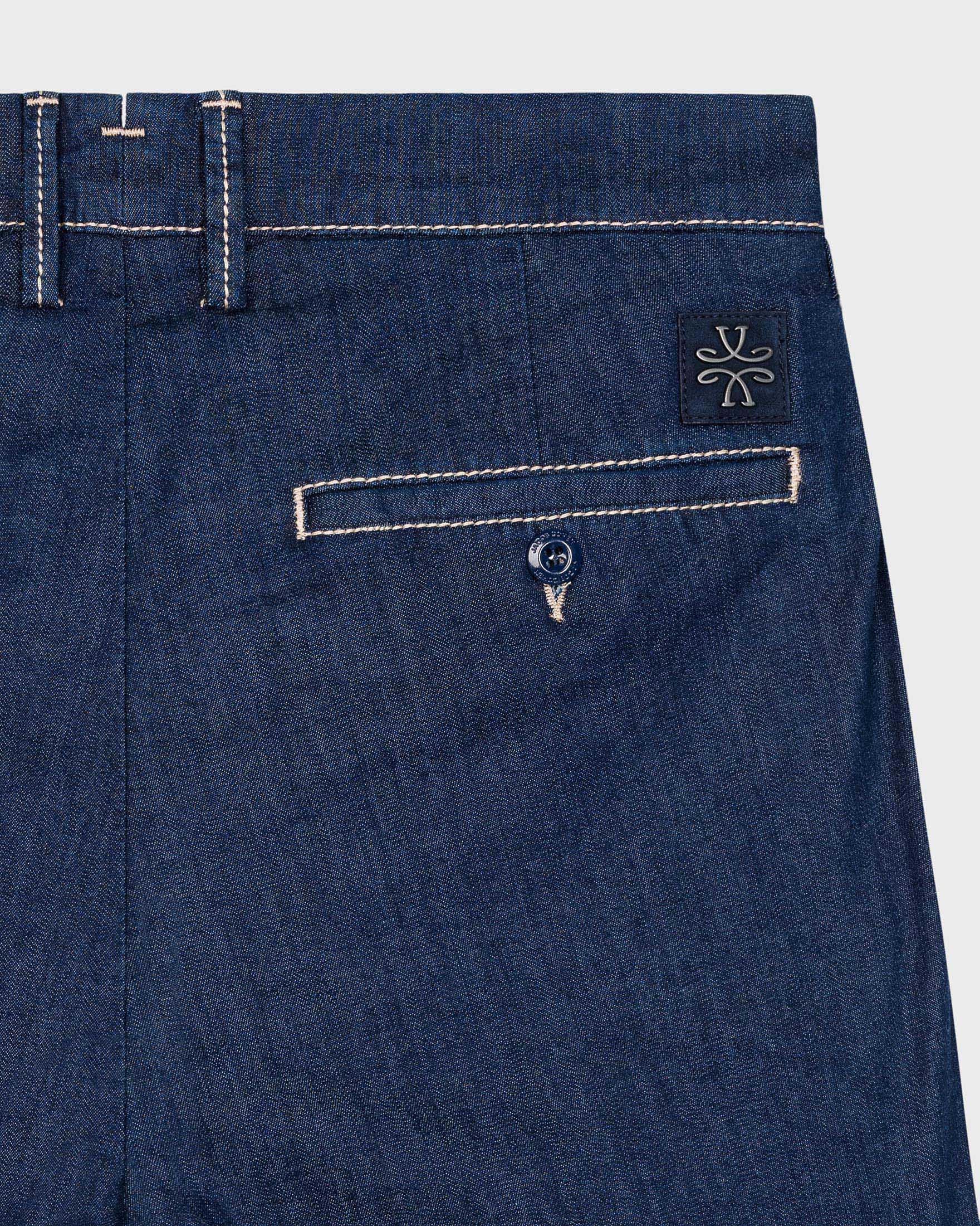BOBBY PANTS DARK BLUE DENIM STRETCH