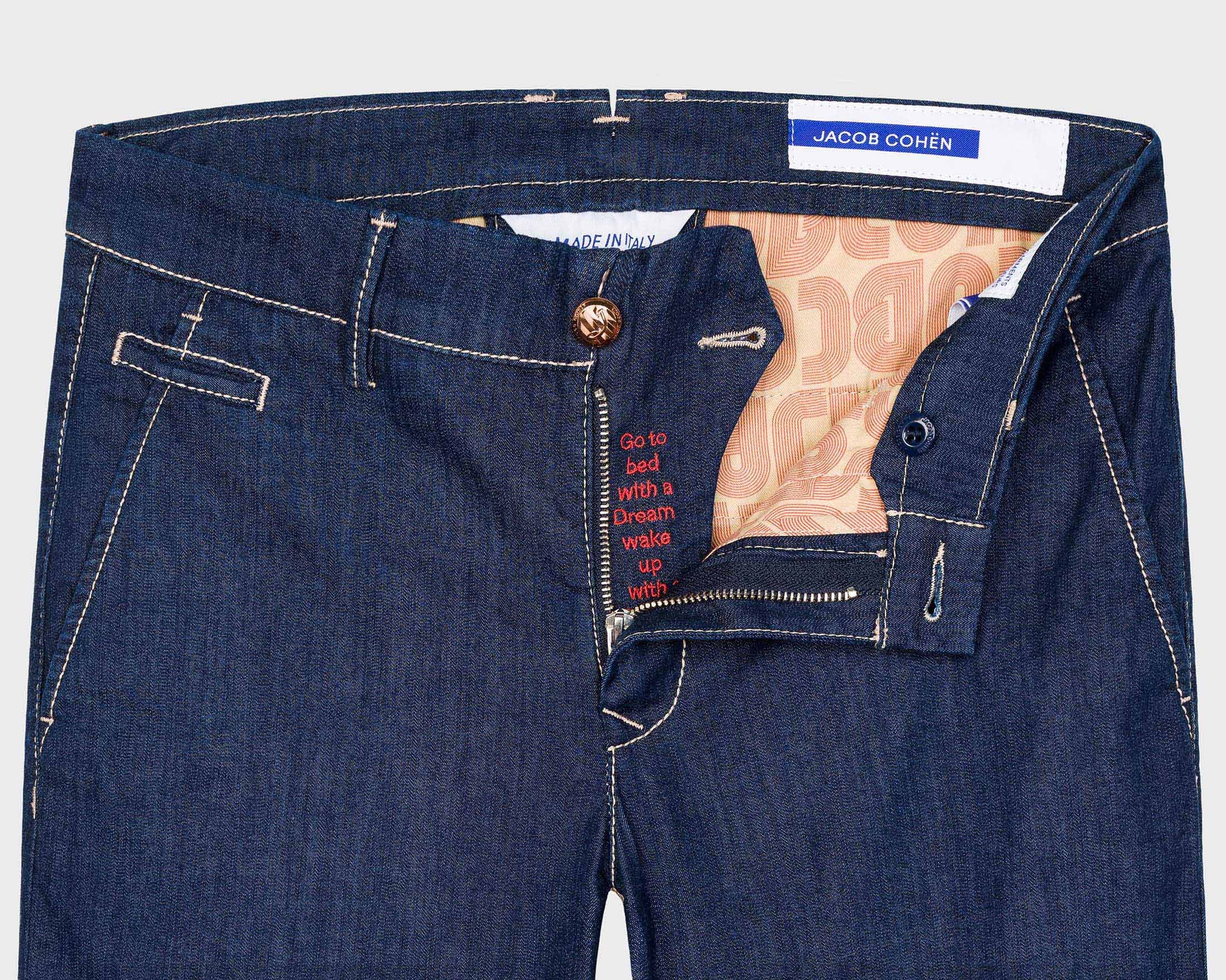 BOBBY PANTS DARK BLUE DENIM STRETCH
