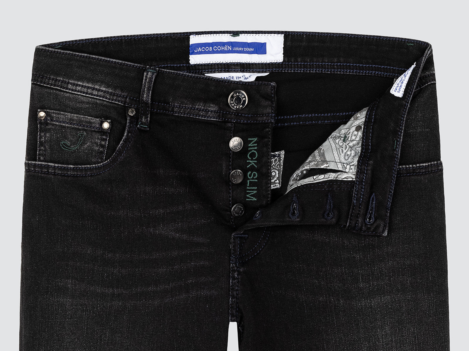JACOB COHEN NICK SLIM BLACK SUPER STRETCH JEANS