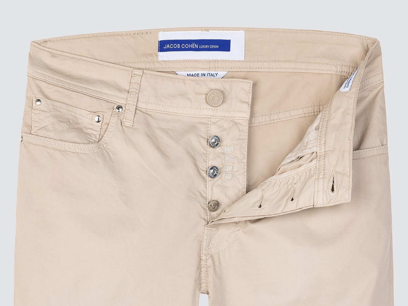 BARD BEIGE SUPER LIGHT COTTON SATIN STRETCH