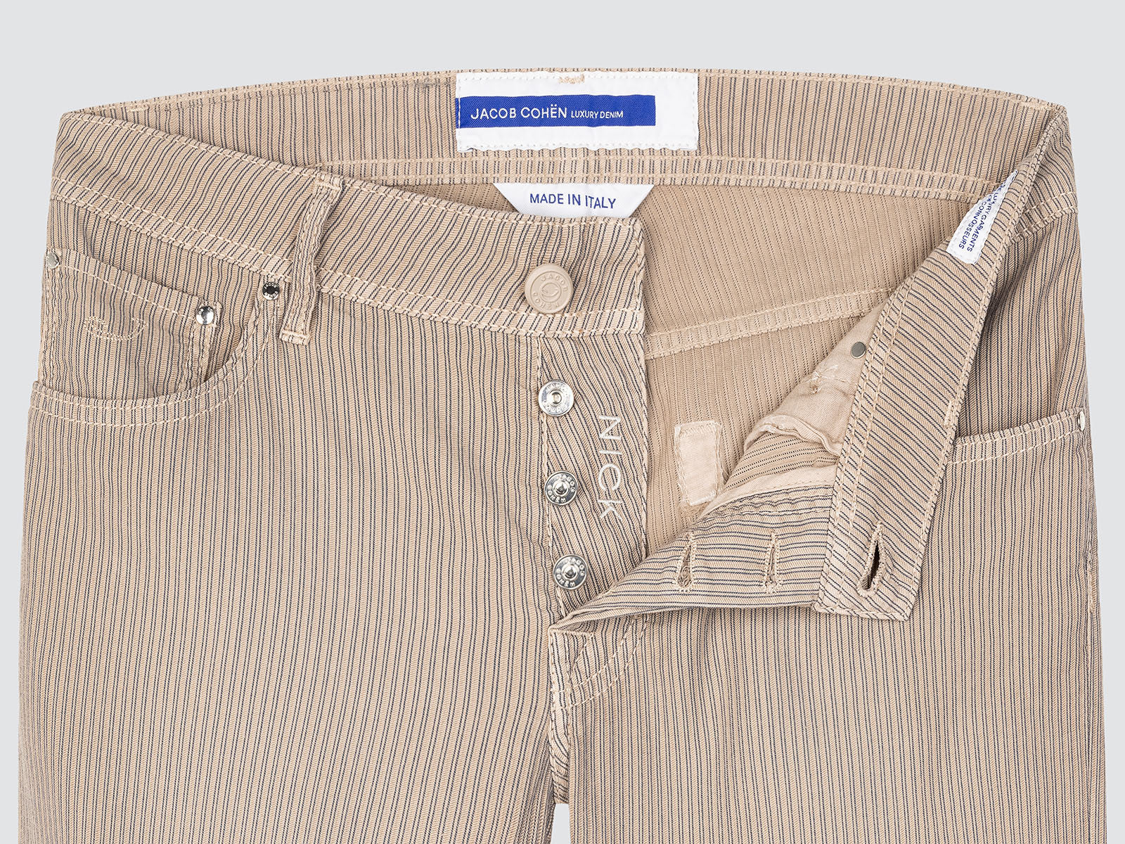 NICK LIGHT BEIGE STRIPED COTTON