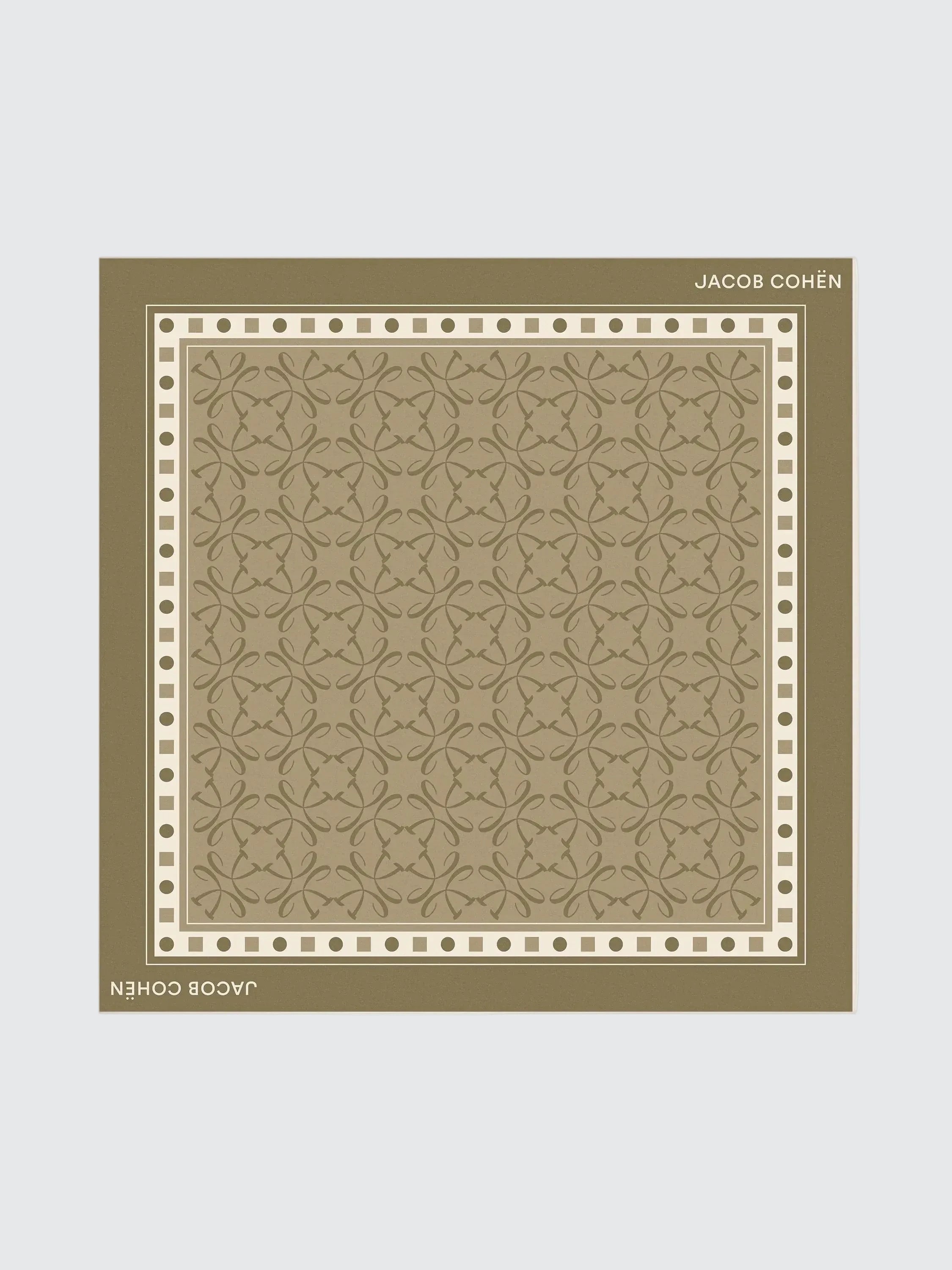 Patterned bandana with 'JACOB COHEN' branding on a grey background