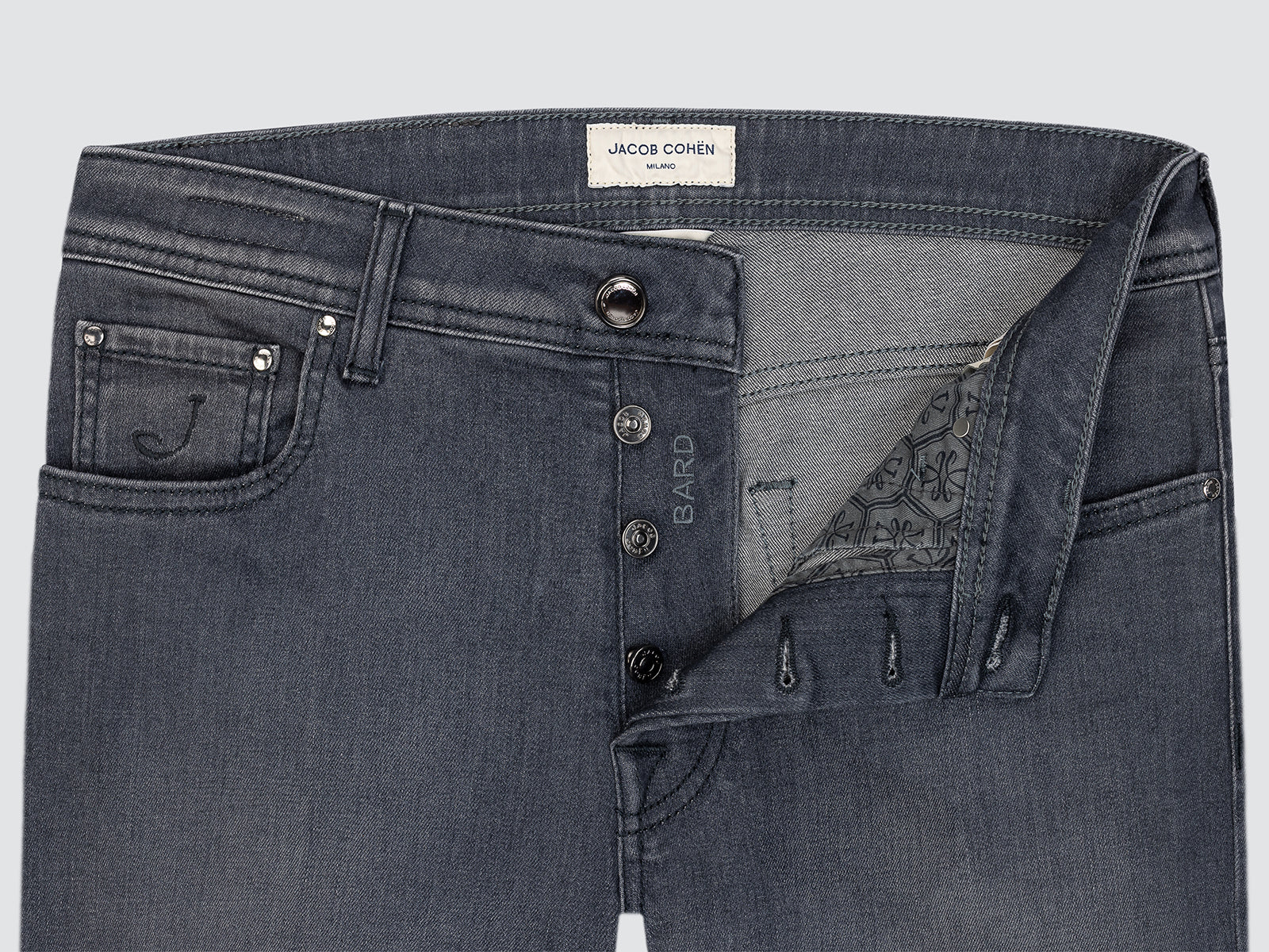 Bard Jeans in Dark Grey Super Stretch Denim