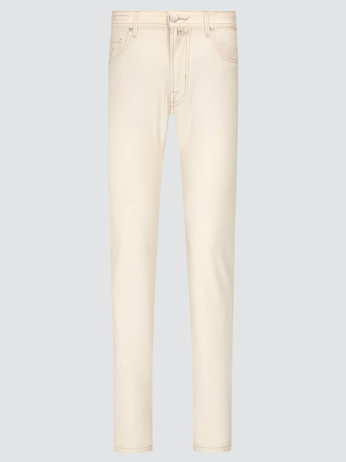 Beige pants on a light gray background