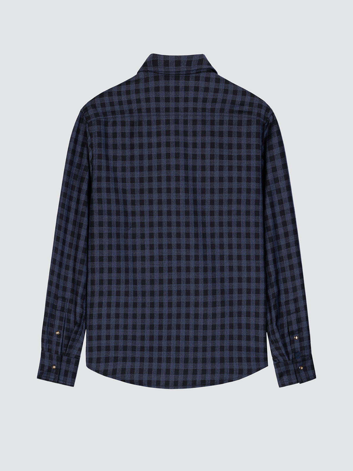 Chemise à carreaux en coton bleu marine avec poches