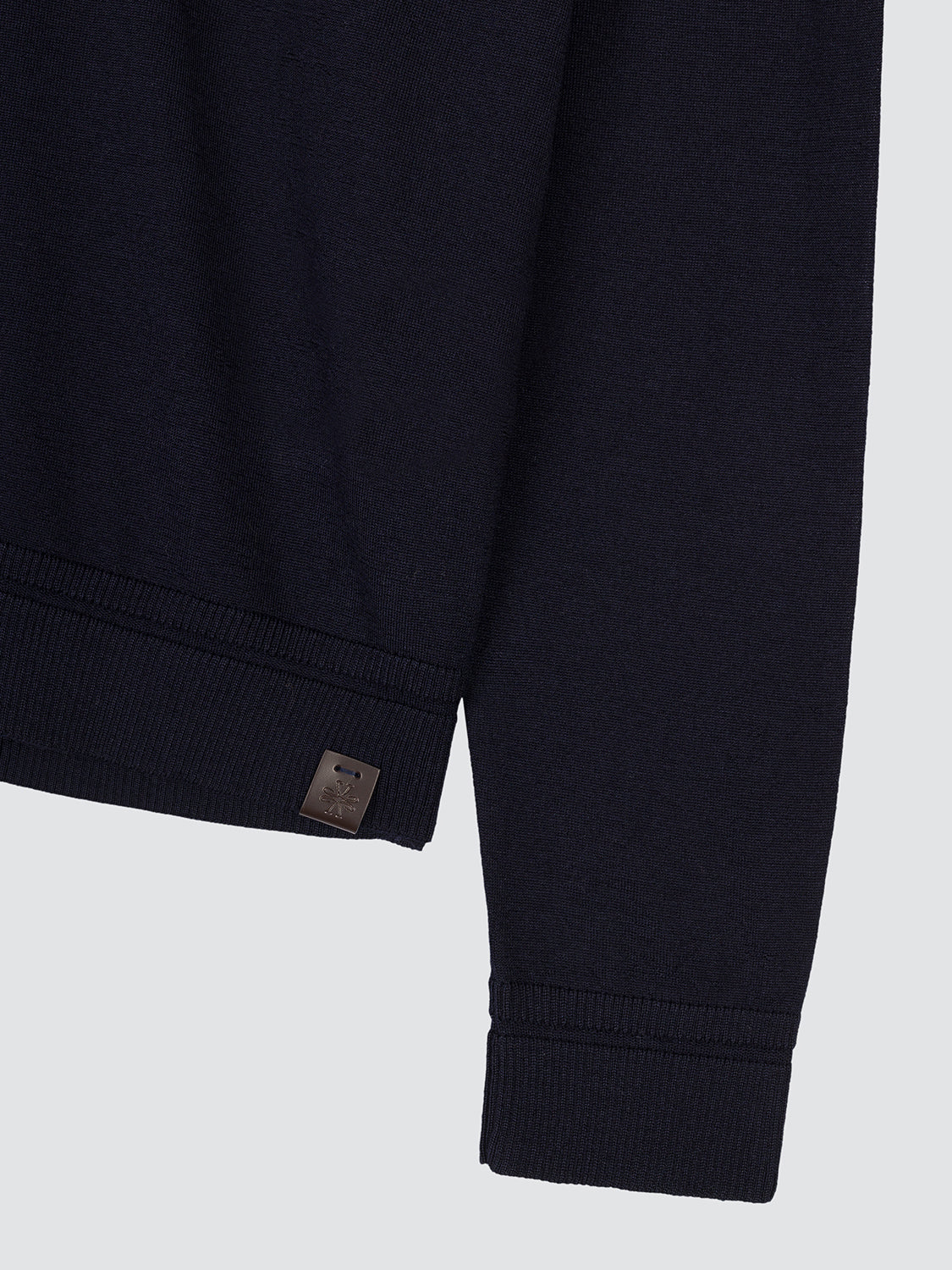 Langarm-Poloshirt aus Wolle und Seide