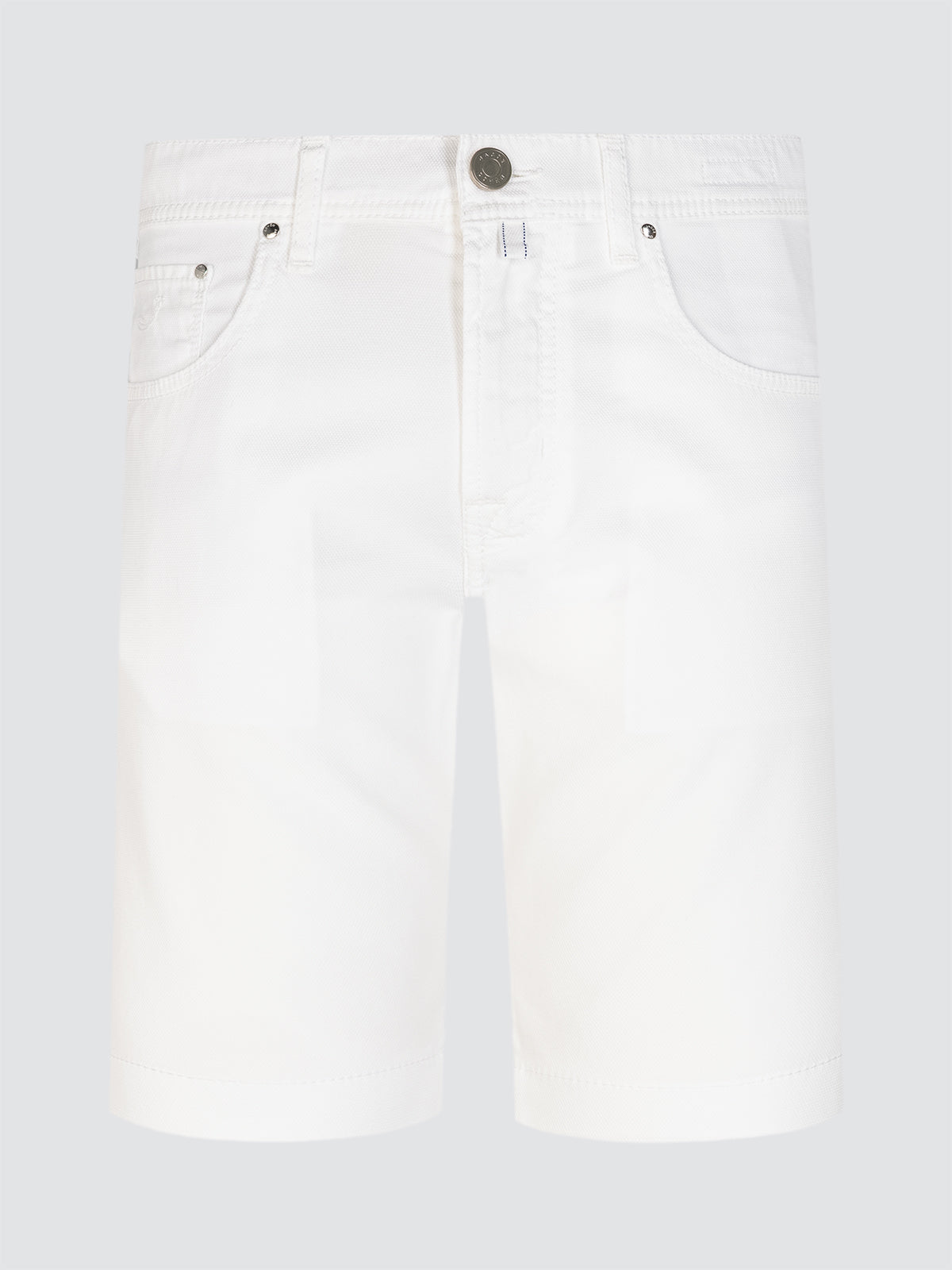 Short Jacob Cohen White cotton stretch pique front view model Nicolas