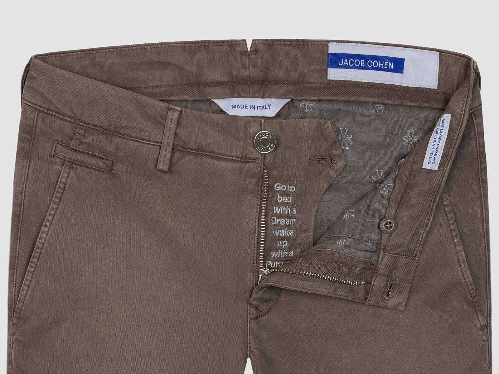 Pantalon chino Bobby gabardine de coton marron