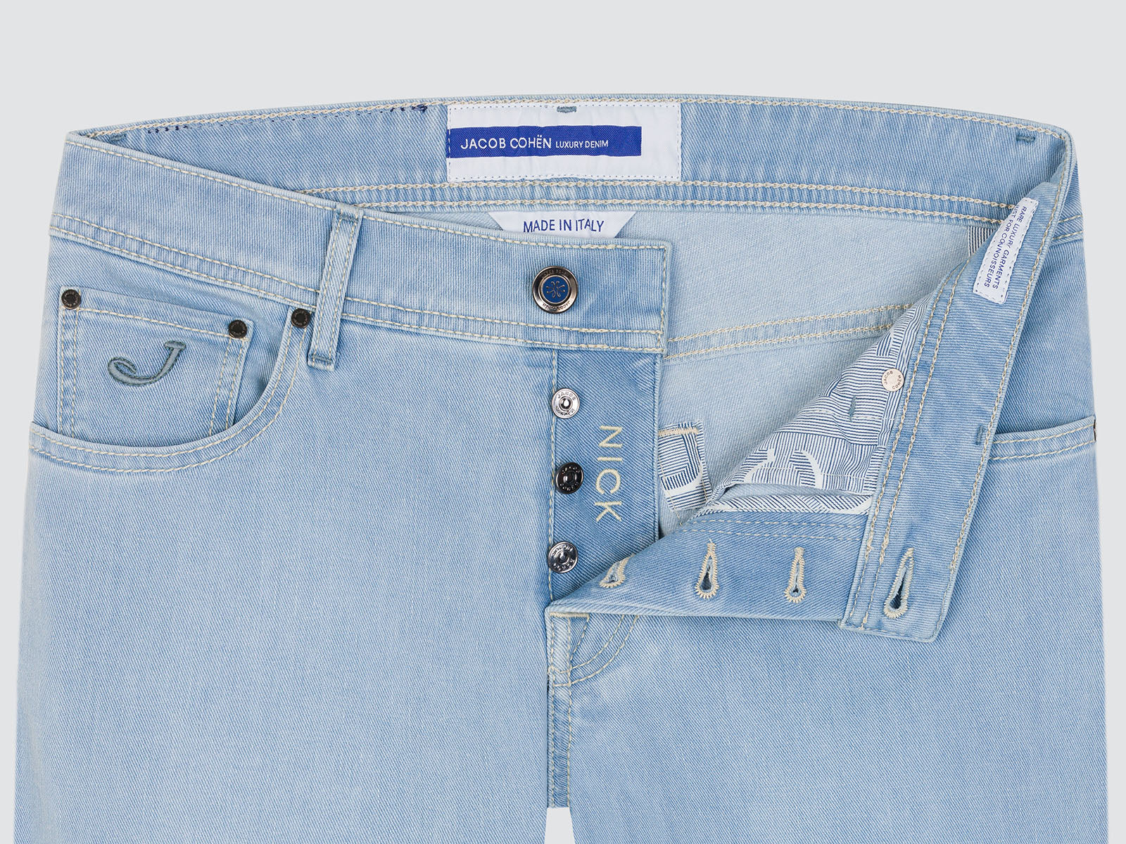 Nick lichtblauwe stretch denim