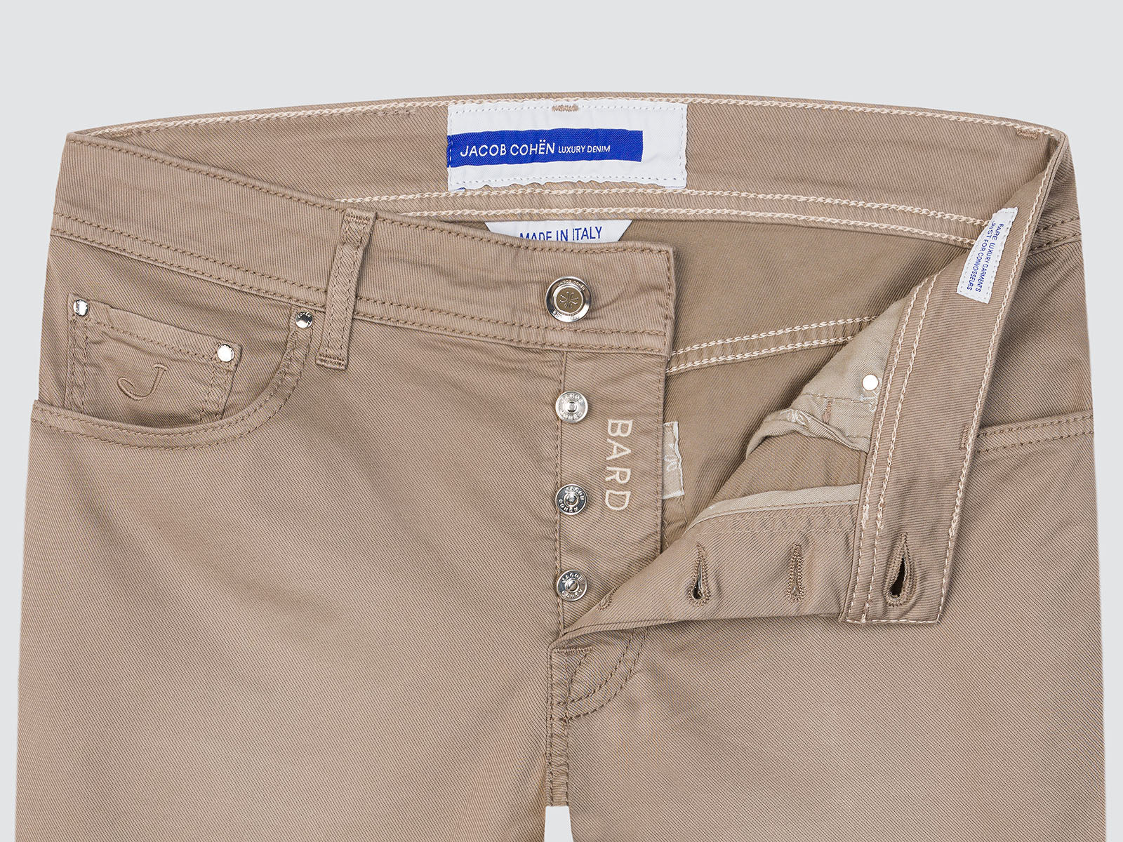 Bard broek in katoen lyocell olifantbruin