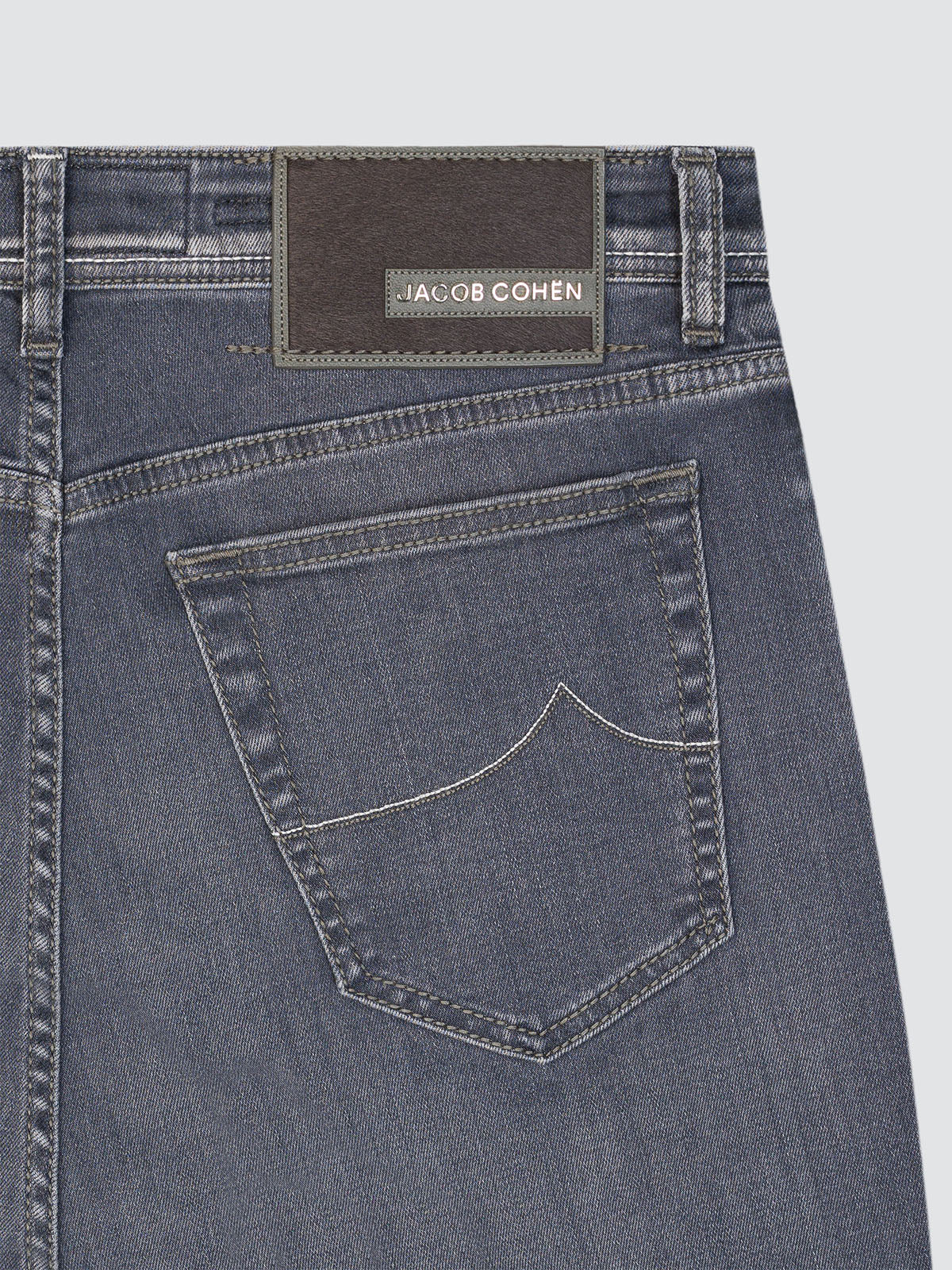 Grey jeans brown patch button pateck Philippe