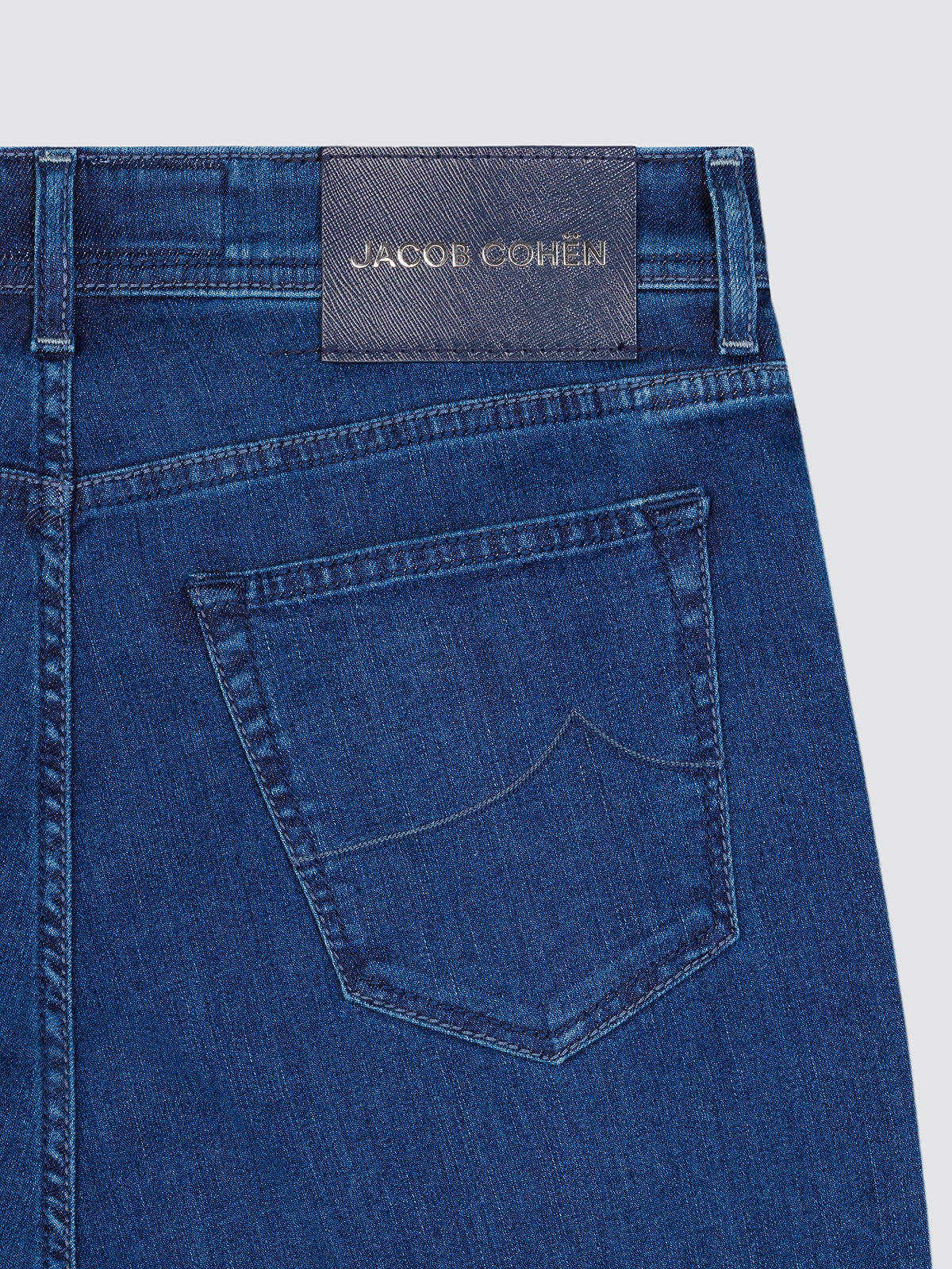 dark denim Jacob Cohen tone on tone stitches dark blue