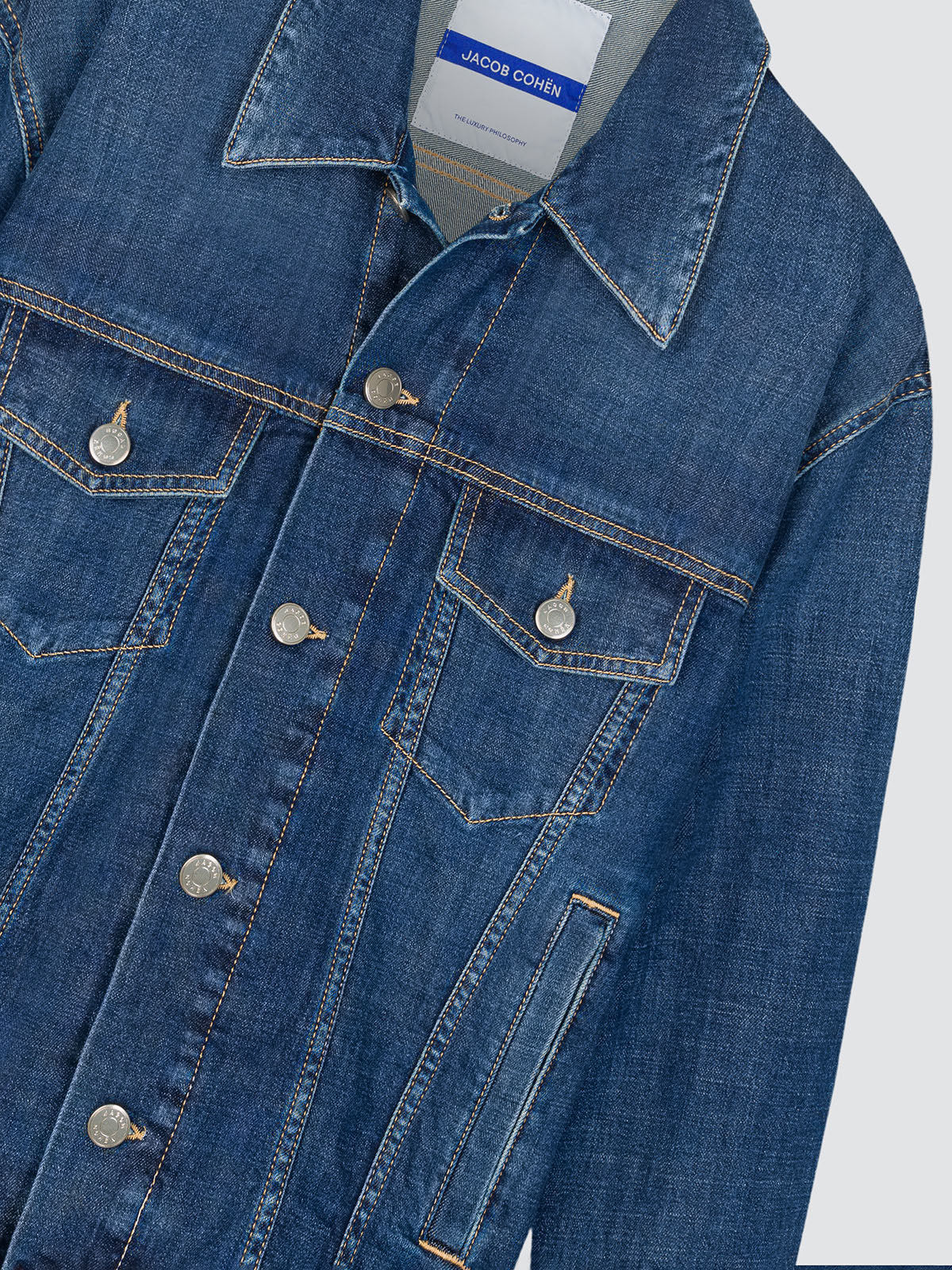 Truckerjacke Comfort Stretch Denim mittelblau