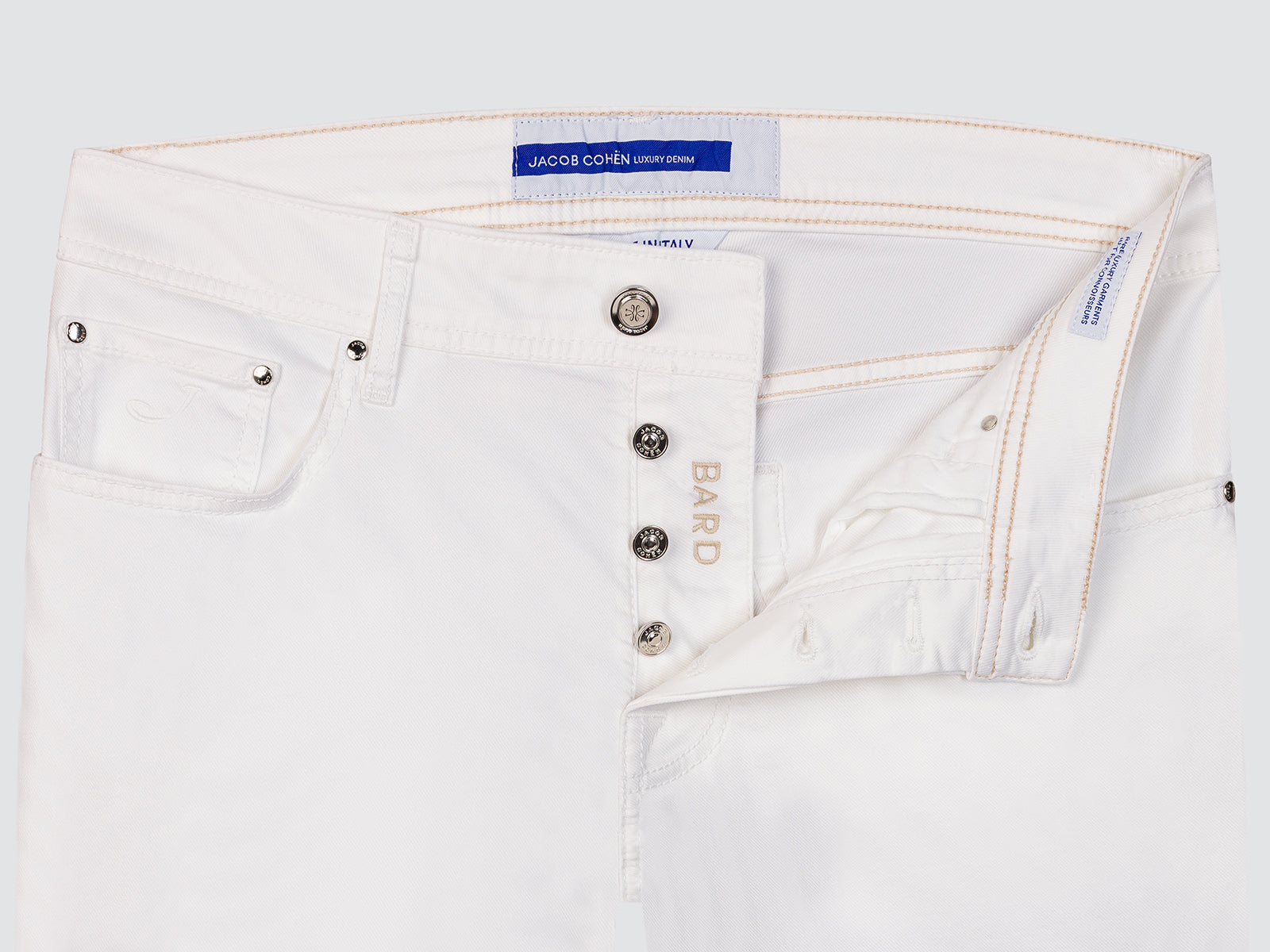 Bard broek katoen en lyocell wit