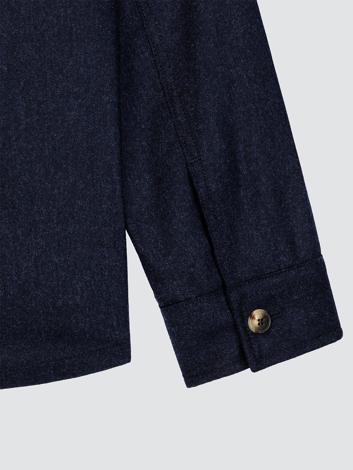 Marineblauw wollen flanellen overshirt