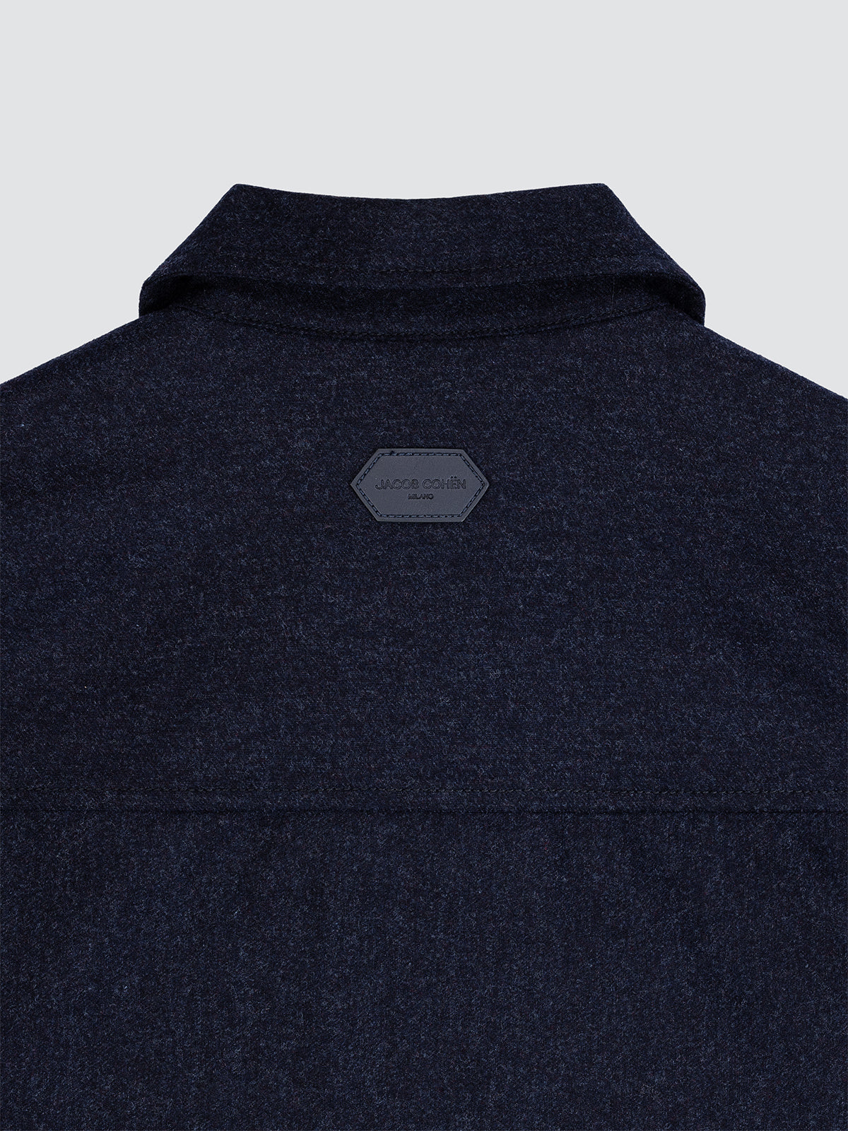 Marineblauw wollen flanellen overshirt