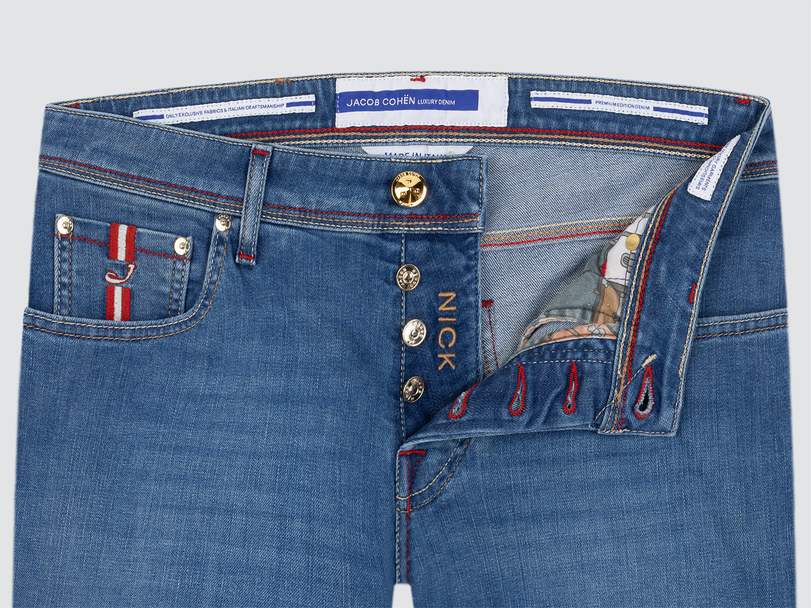 Nick Jeans Slim 5 Pocket in hellblauem Comfort Denim