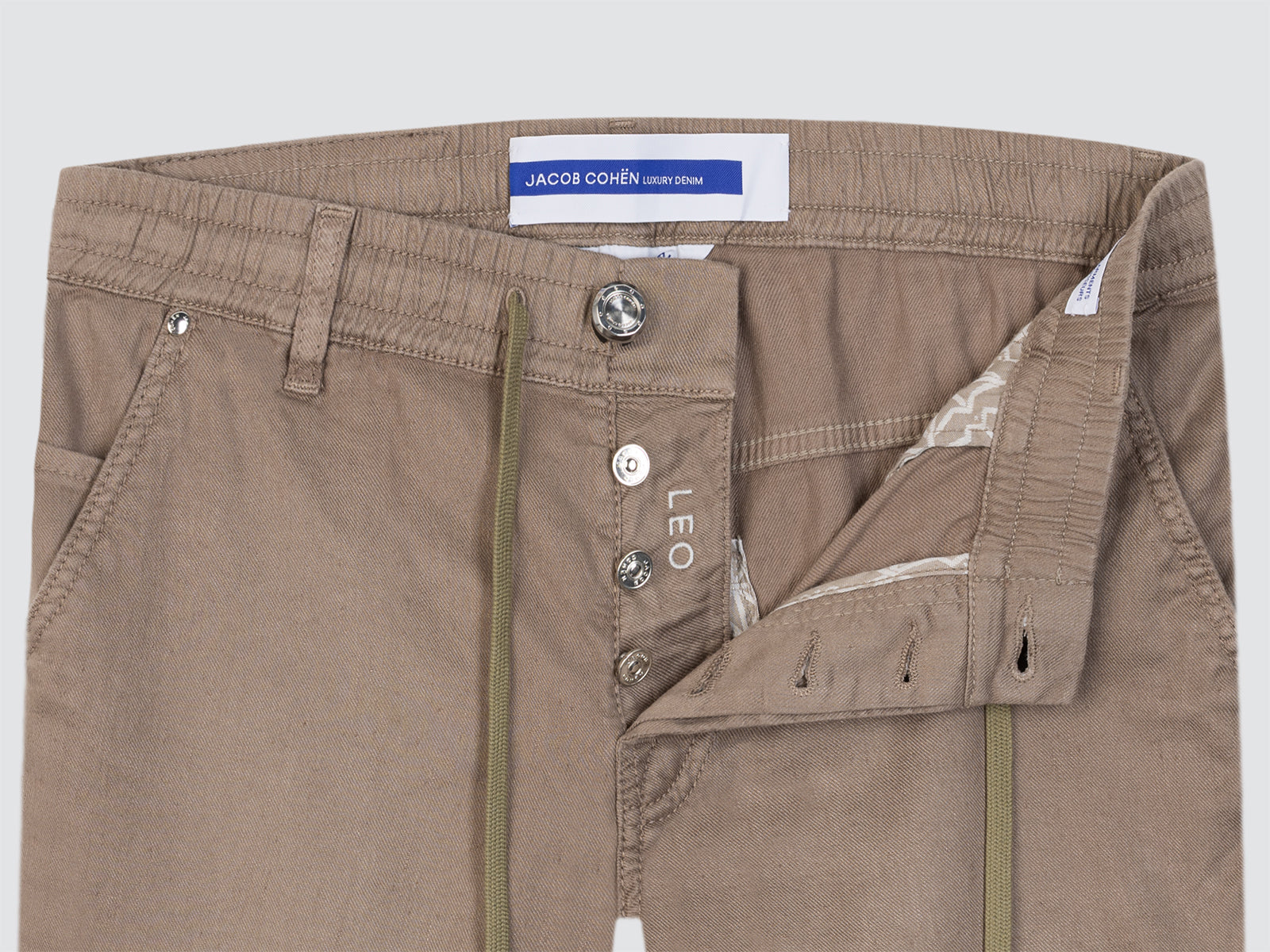 Leo shorts in linen and cotton stretch elephant brown