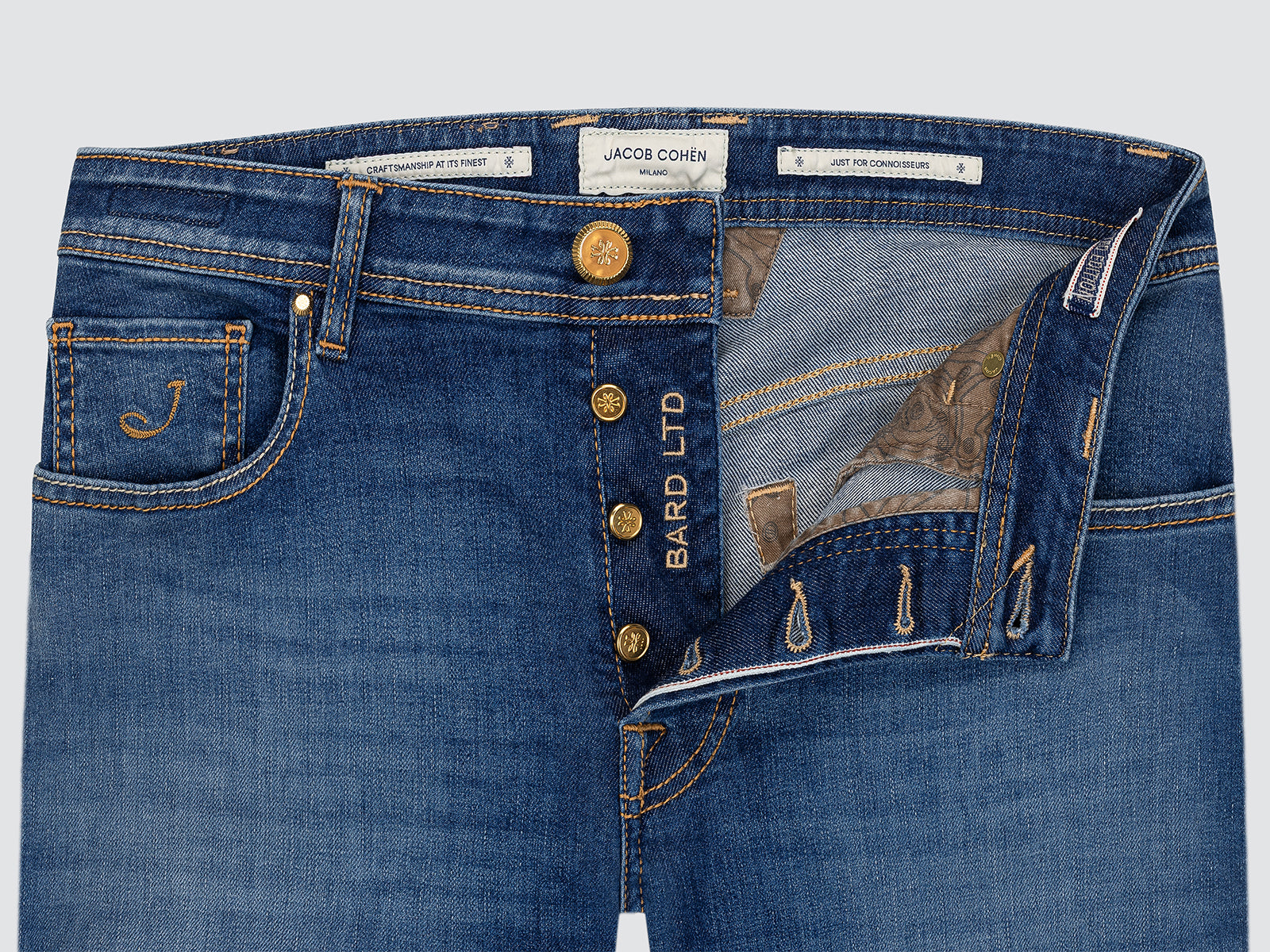 Bard LTD Regular-Slim Jeans Medium Blue Stretch Selvedge Denim